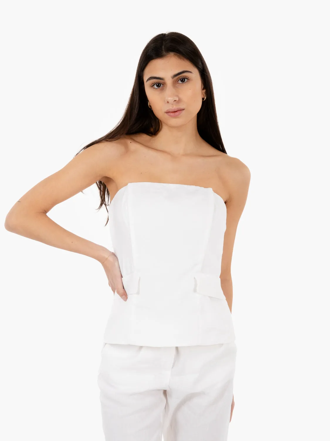 Top senza maniche bianco