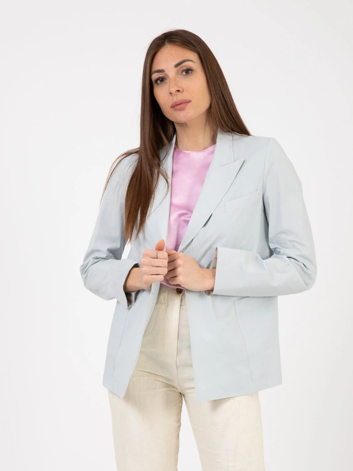 Blazer popeline con georgette aria