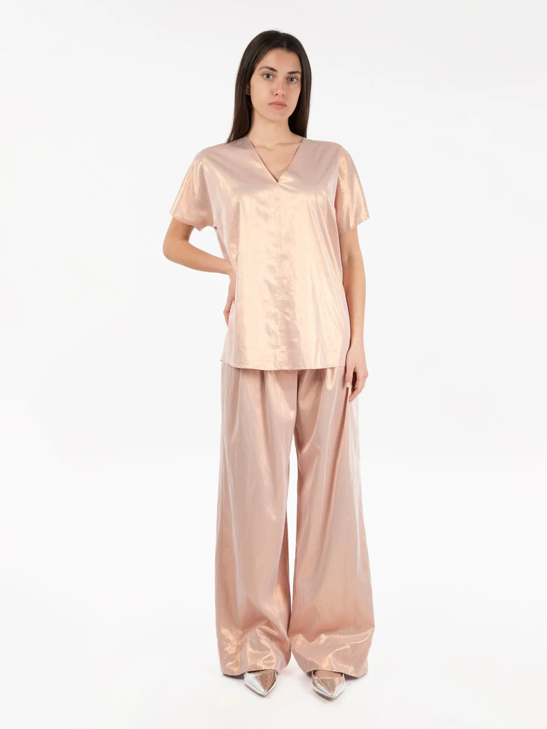 Blusa shining popeline rame