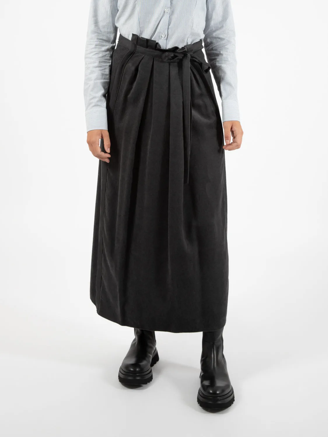 Gonna lunga ciniglia ebano