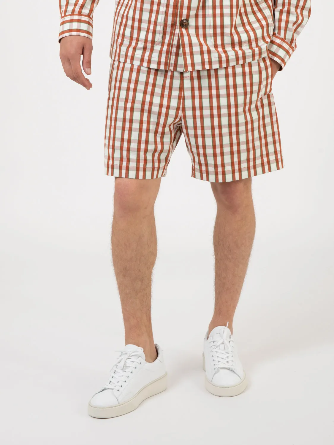 Bermuda a quadri ruggine