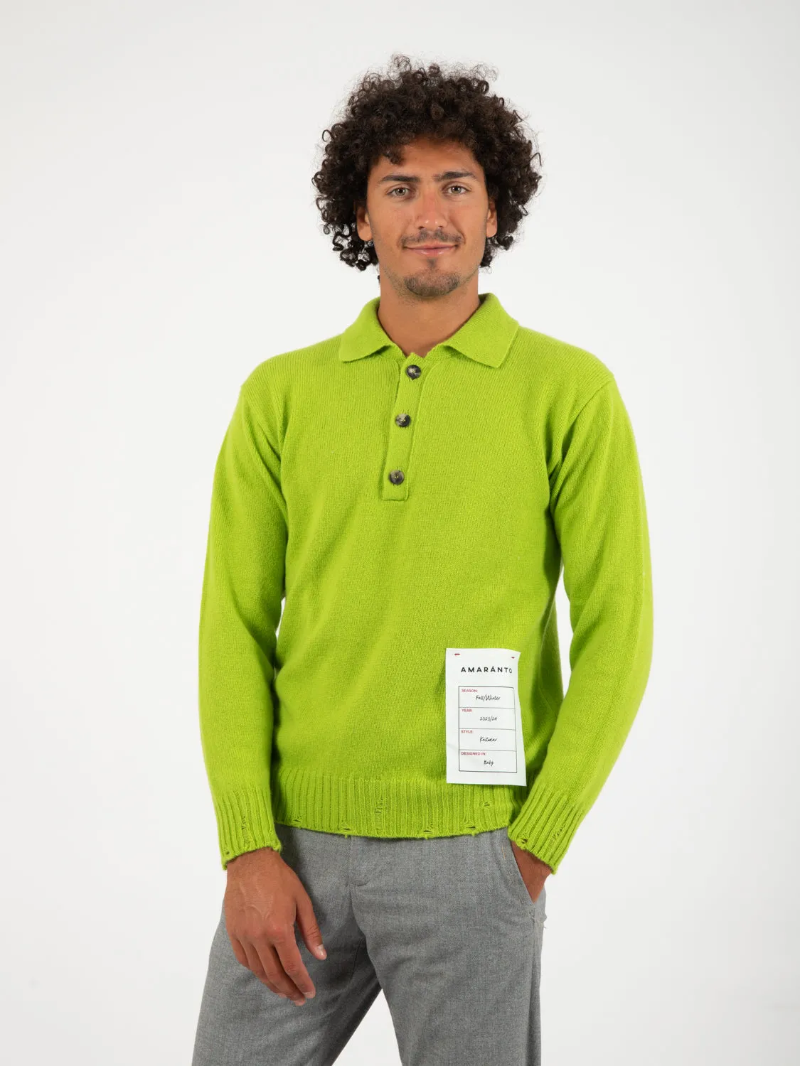 Maglione polo kiwi