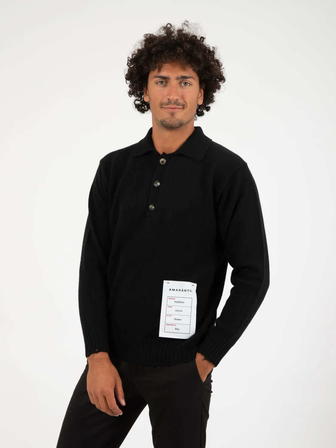 Maglione polo nero