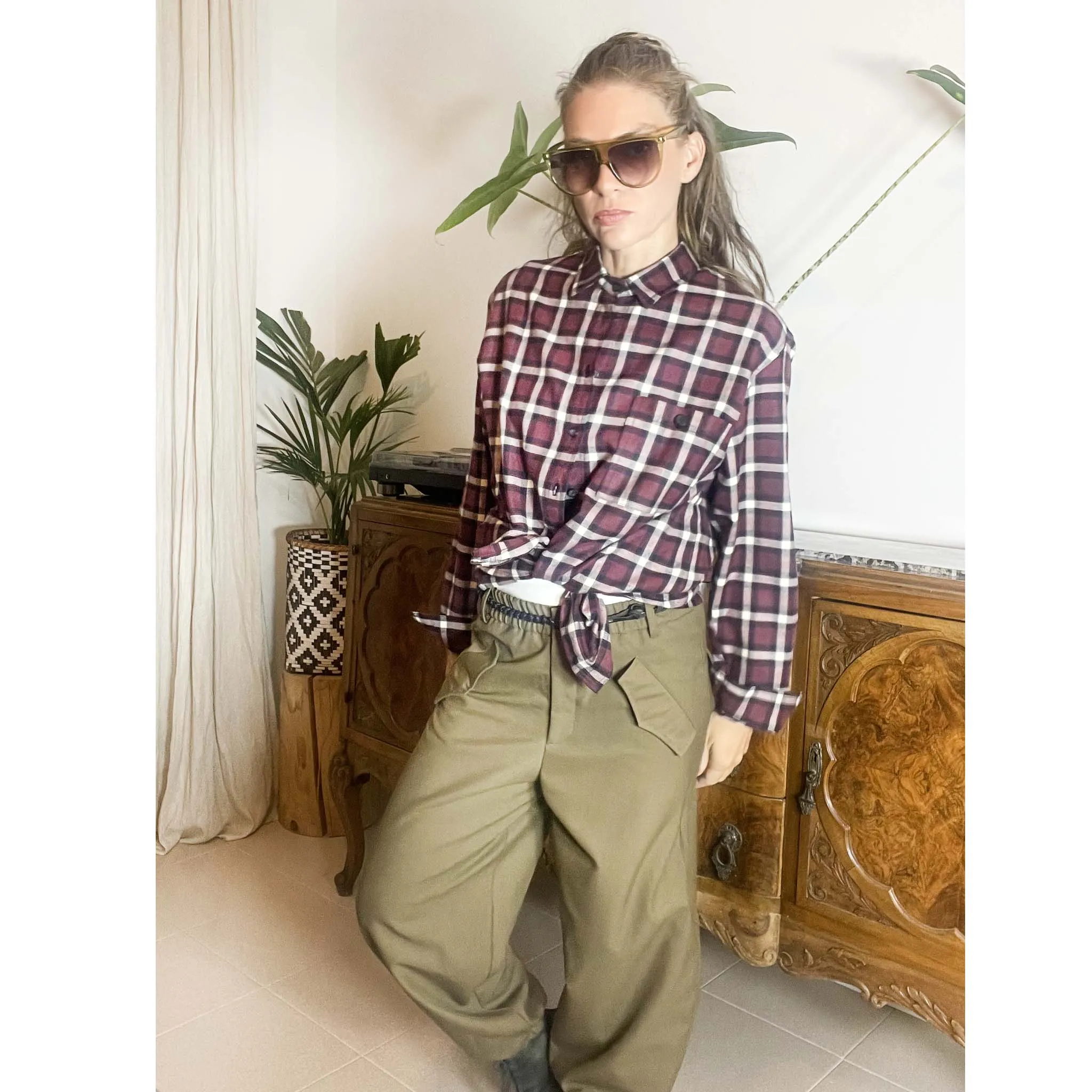 AMOUR CHECK - Camicia cotone garzato a quadri