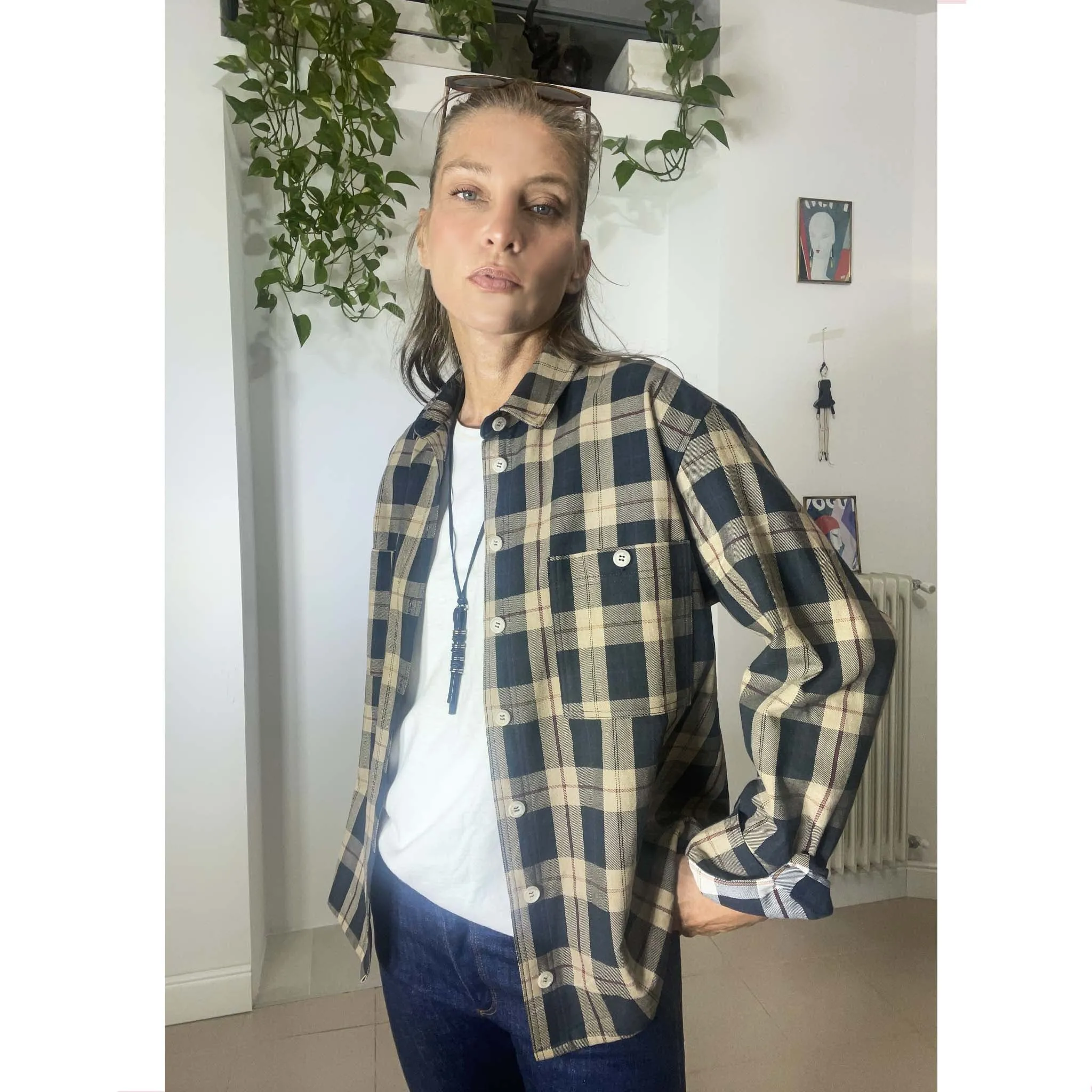 AMOUR CHECK 2 - Giacca-camicia quadri