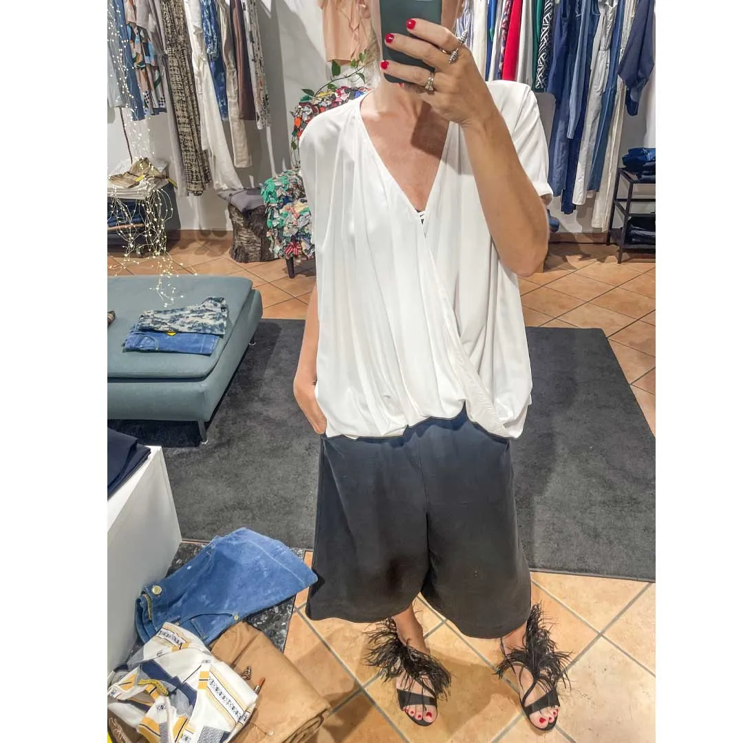 AMRAN - Camicia bianca incrociata