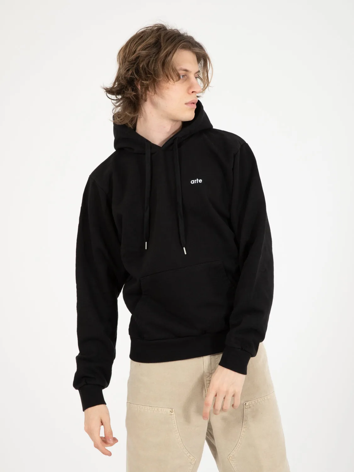 Felpa Hannes back heart hoodie black