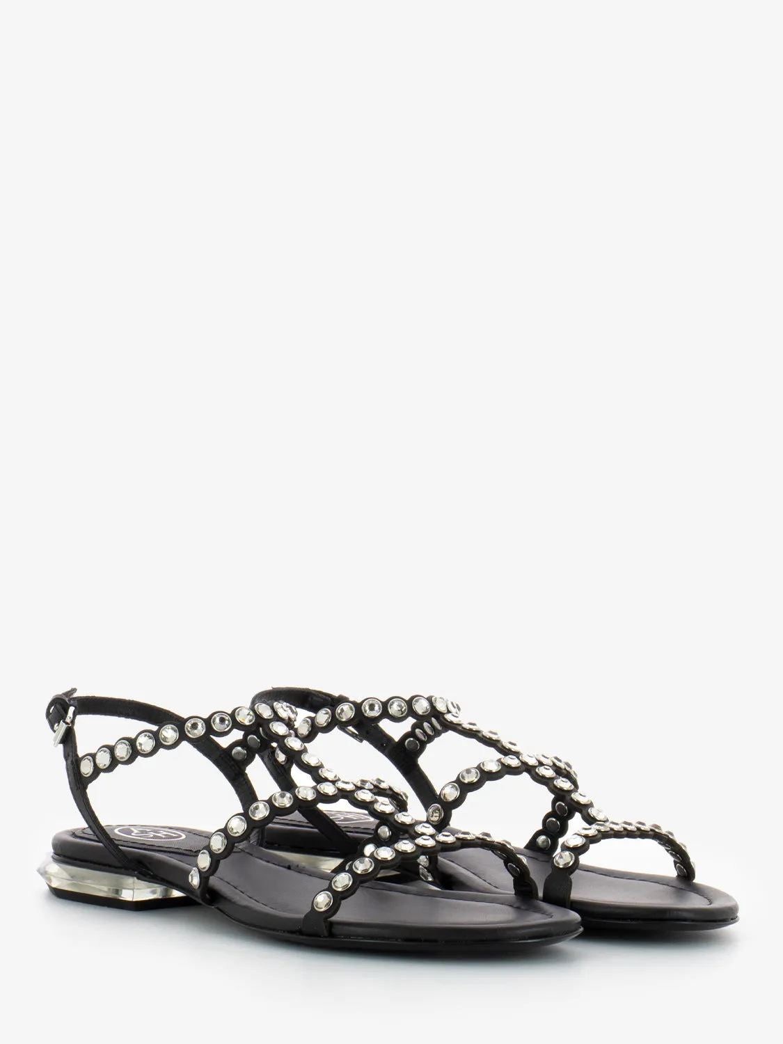 Sandali Saphir neri con maxi strass