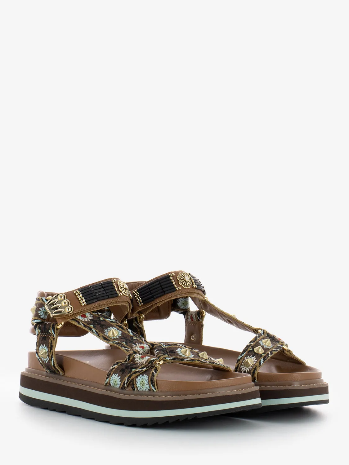 Sandali Ugo Bis ethnic ribbon coffee / new cinnamon