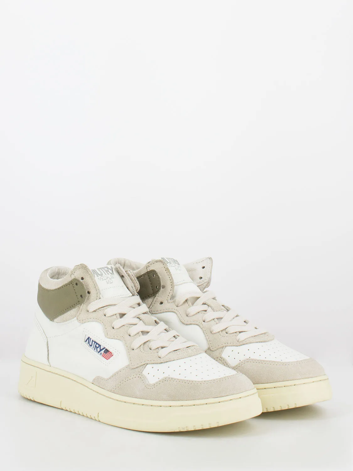 01 mid goat / suede bianco / grigio