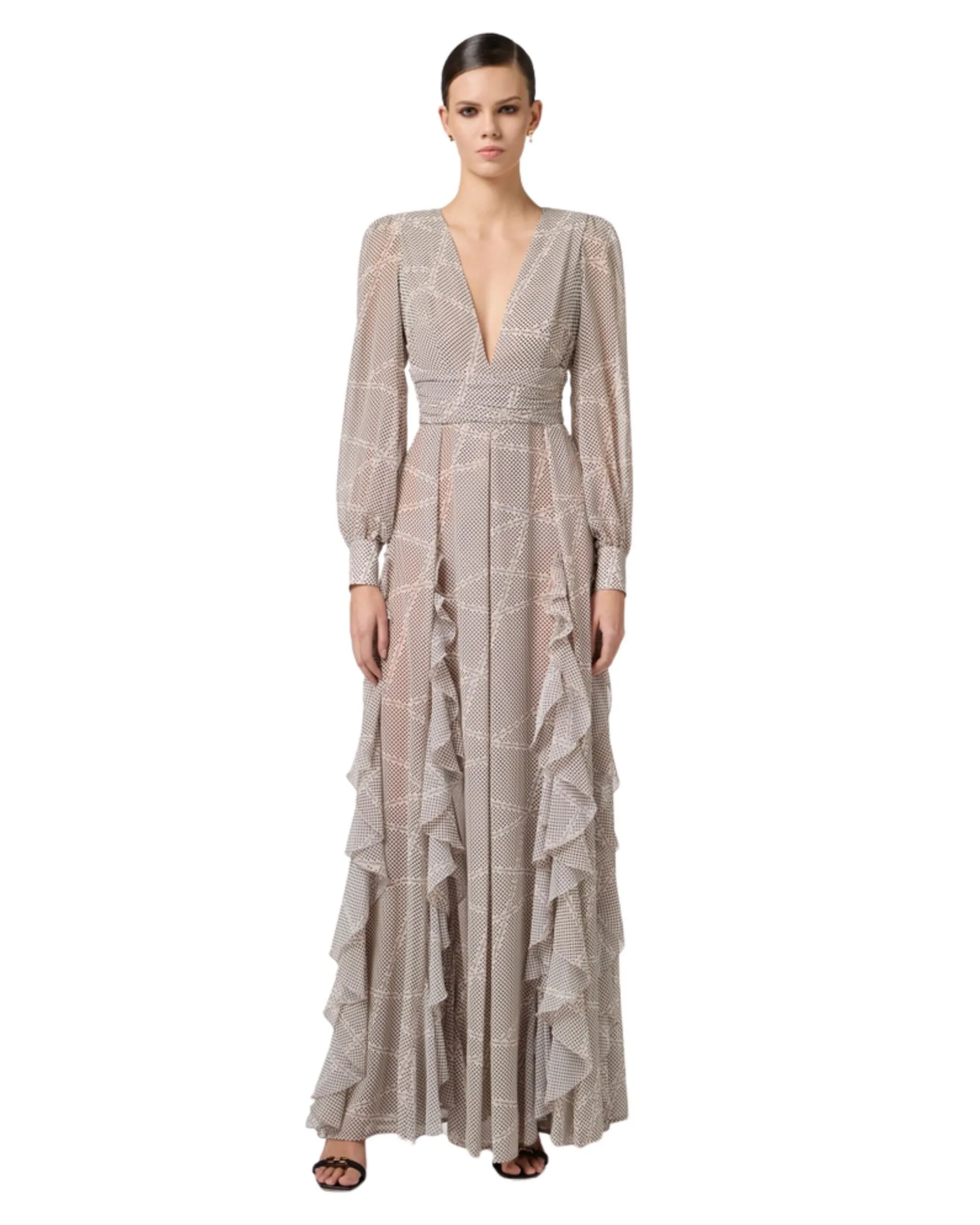 Elisabetta Franchi abito red carpet con rouches