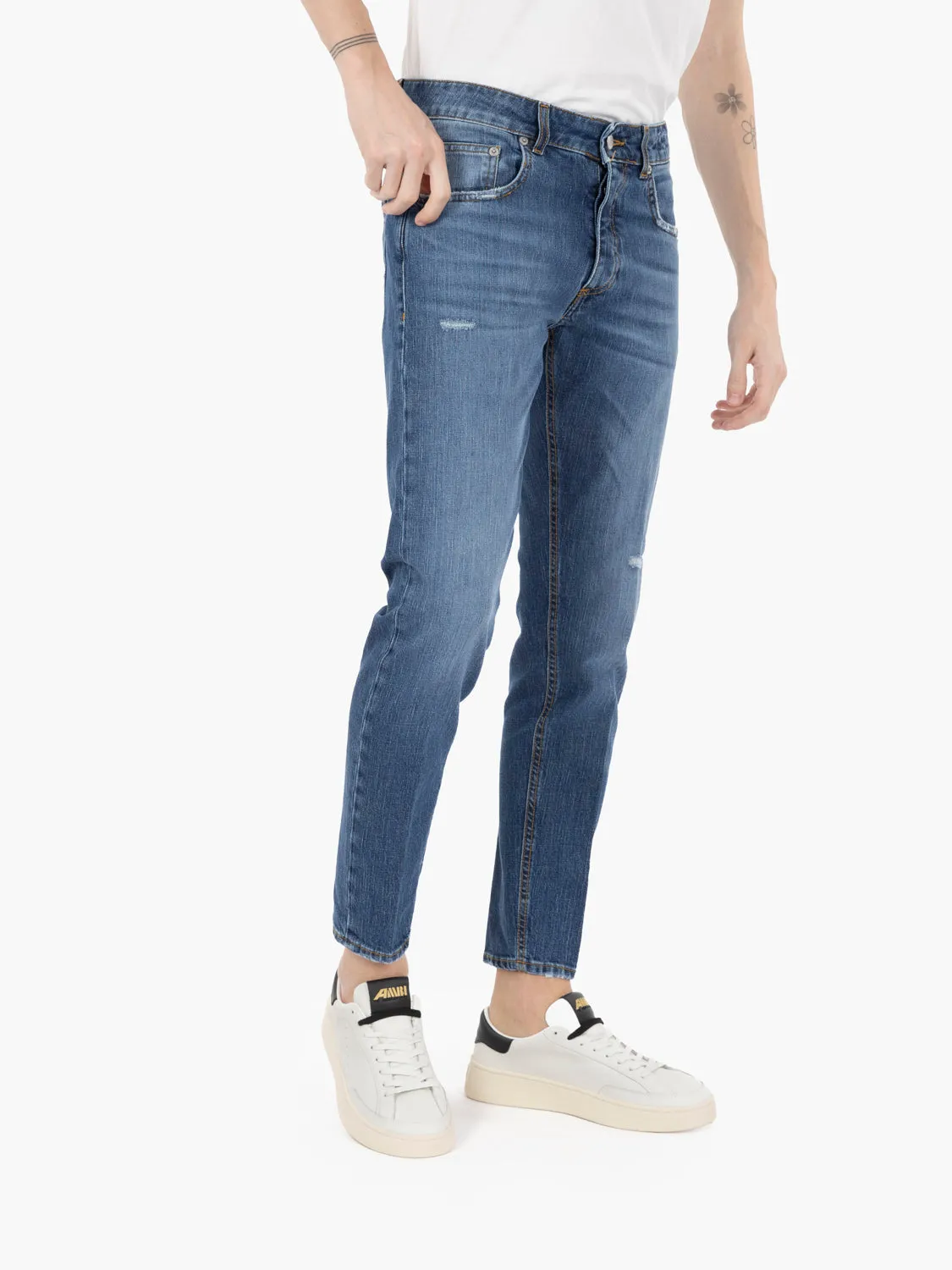 Jeans slim Davis blu medio scuro