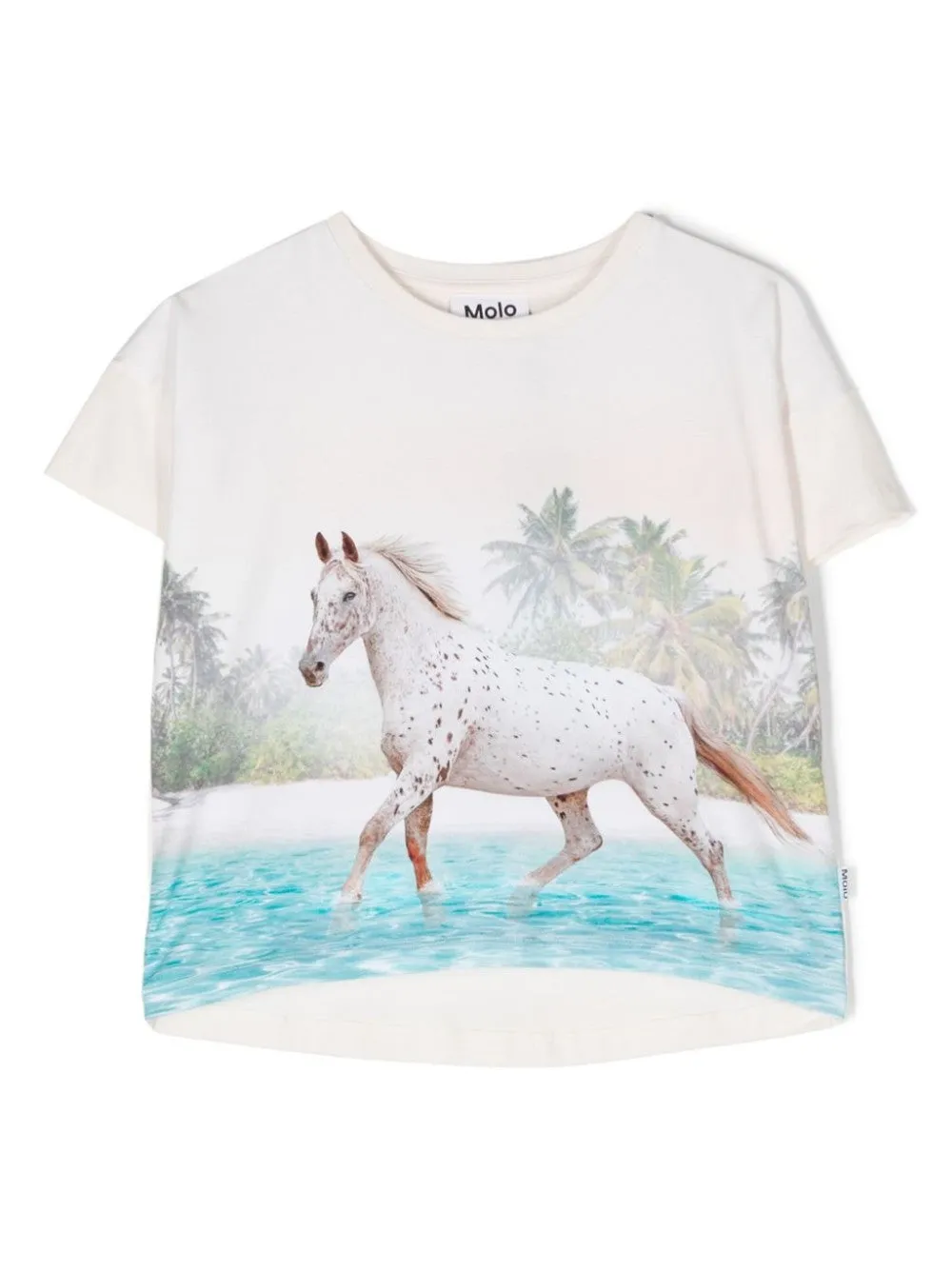 T-SHIRT CON STAMPA HORSE ON BEACH