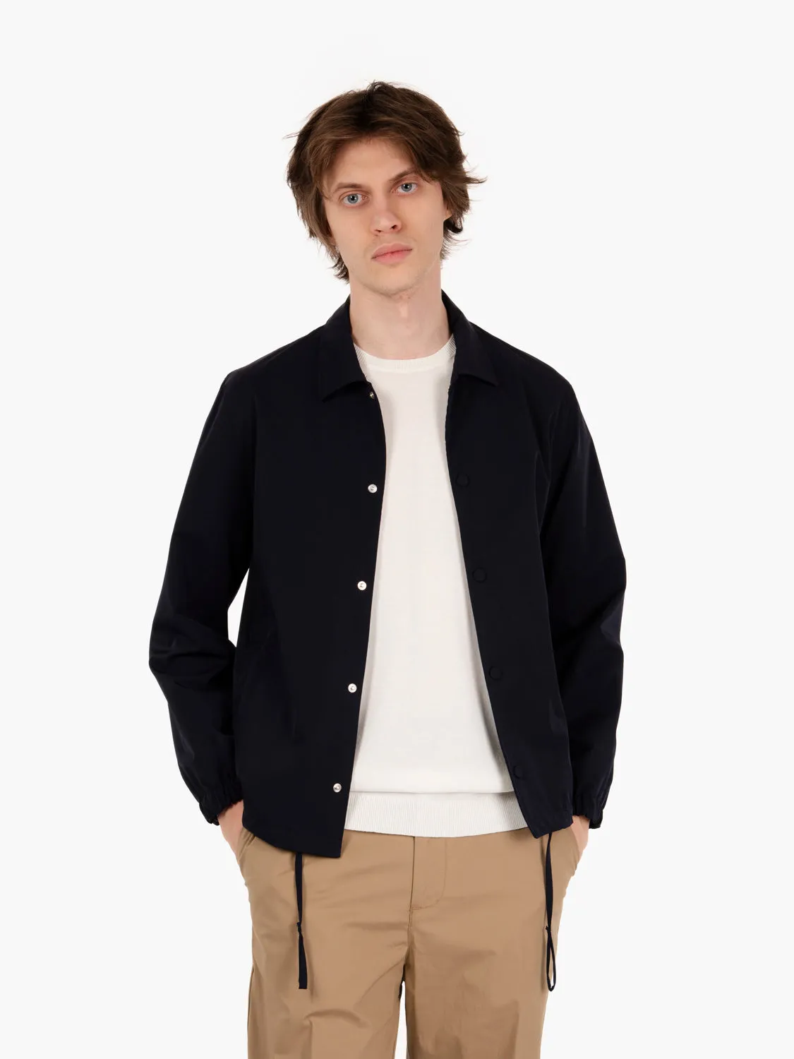 Giacca camicia con bottoni navy