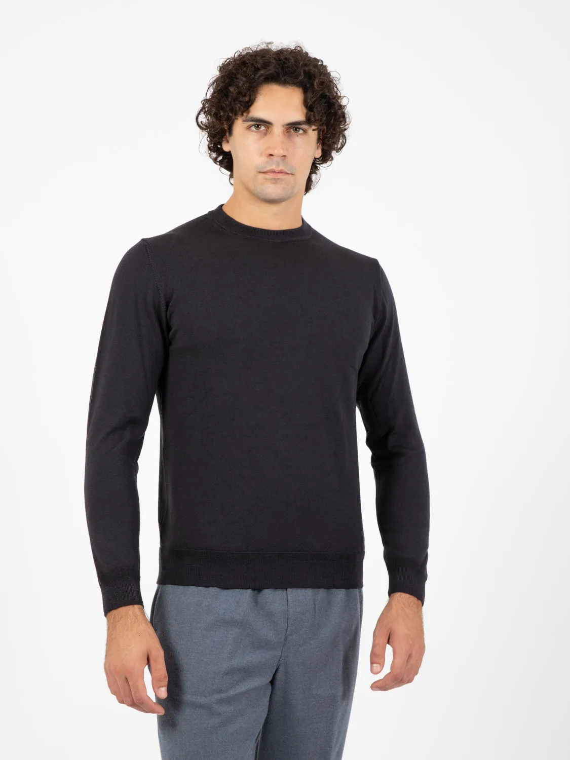 Maglia a girocollo old piombo