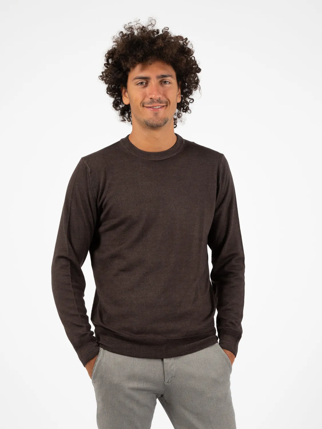 Maglia a girocollo old testa di moro