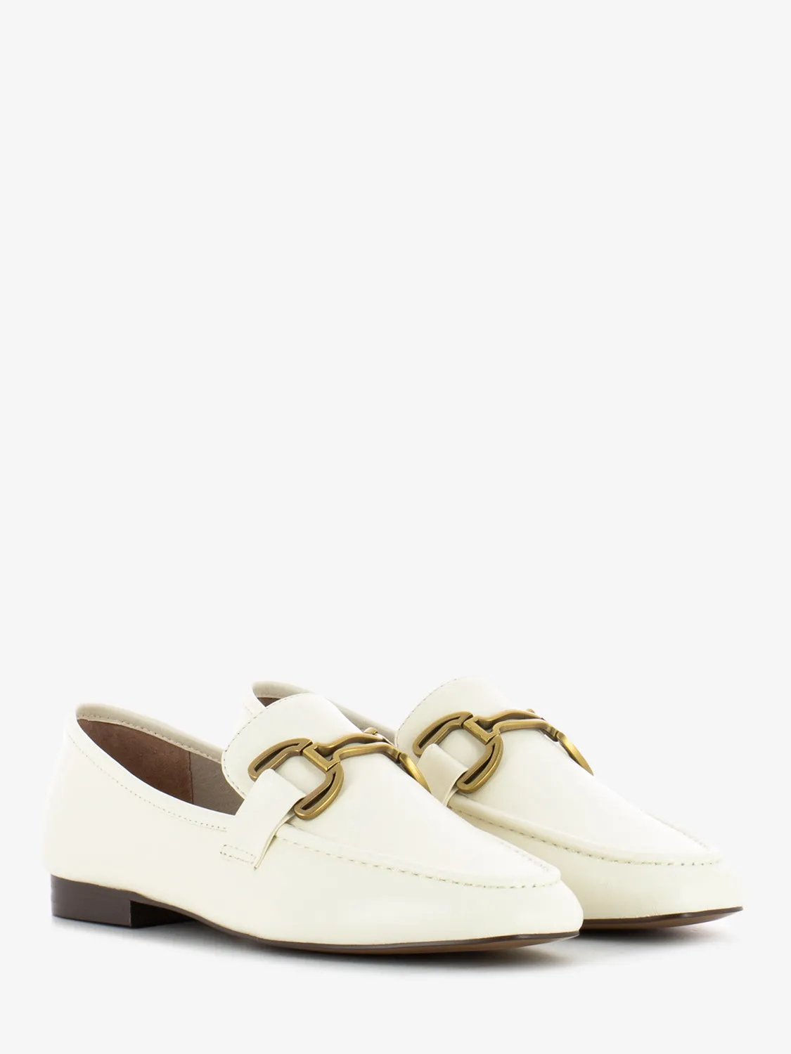 Mocassino in pelle Zagreb con morsetto off white