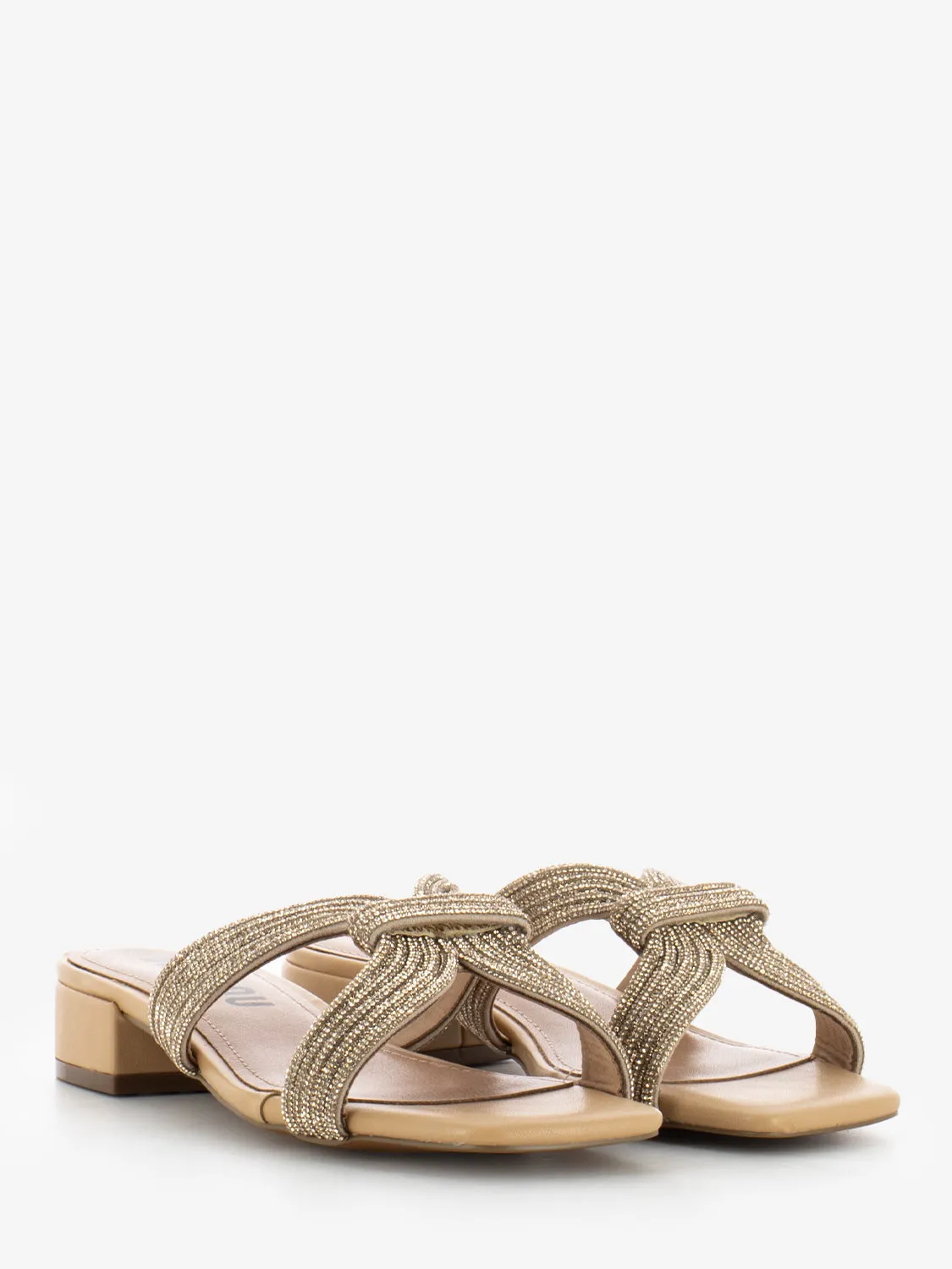 Sandali a ciabatta con strass nude