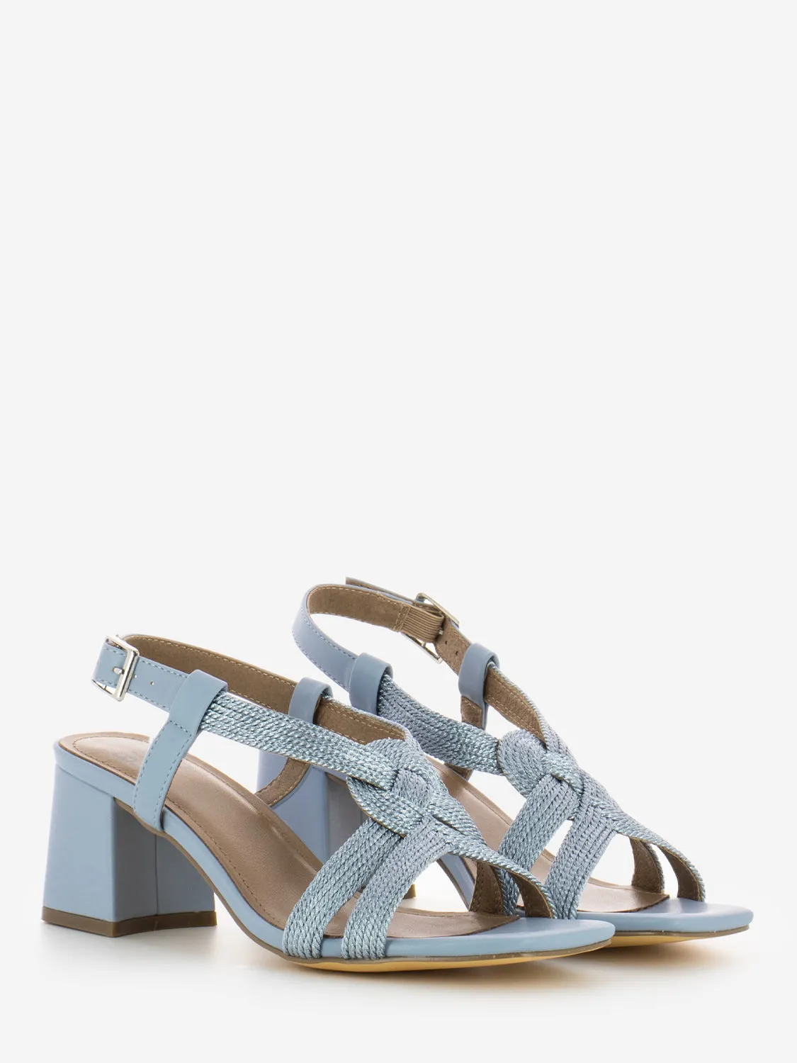 Sandali Setsuko con tacco celeste