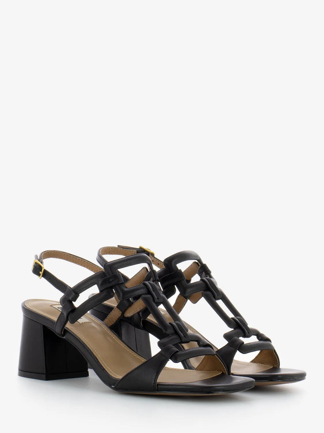 Sandalo fascia geometrica nero