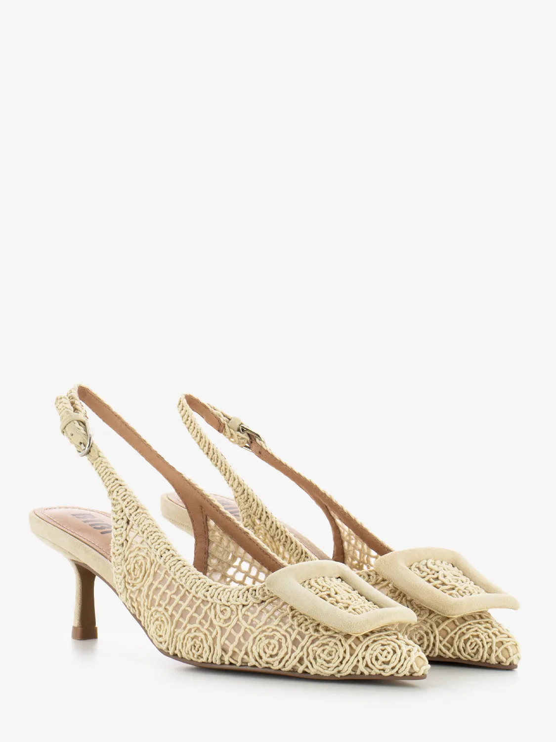 Slingback Dalila macramè offwhite