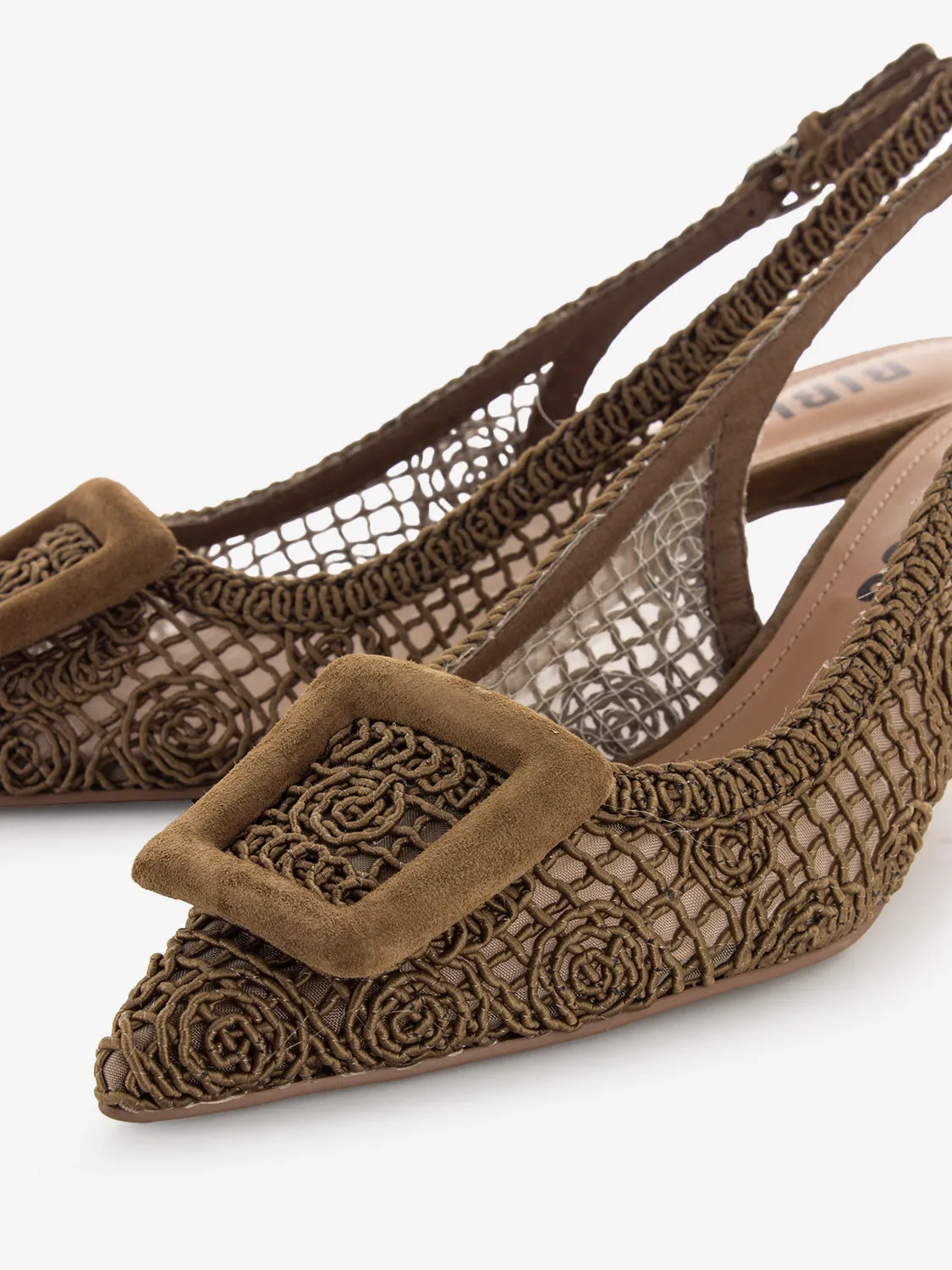 Slingback Dalila macramè marrone
