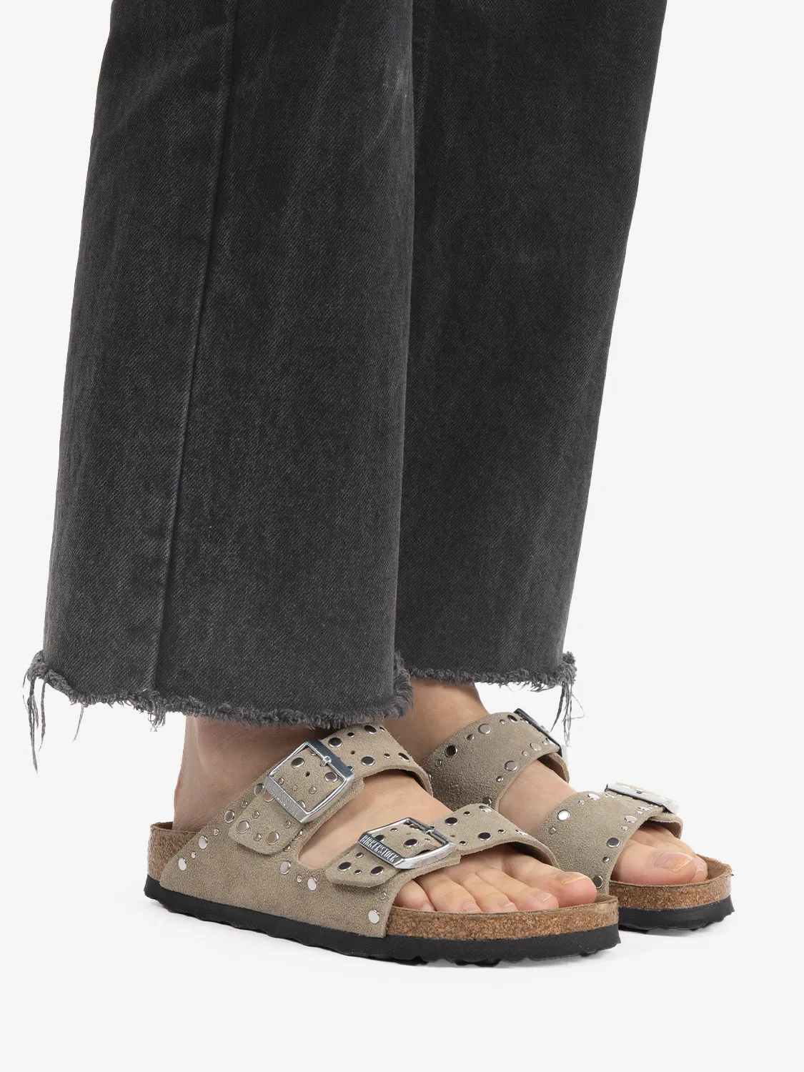 Arizona rivet suede taupe