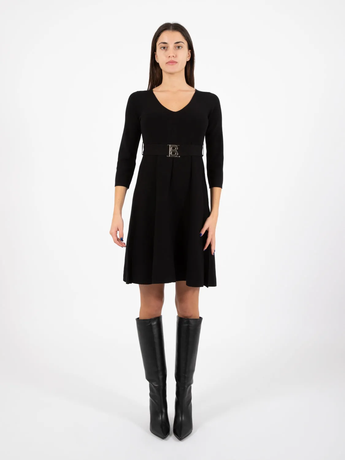 Abito gonna ampia nero