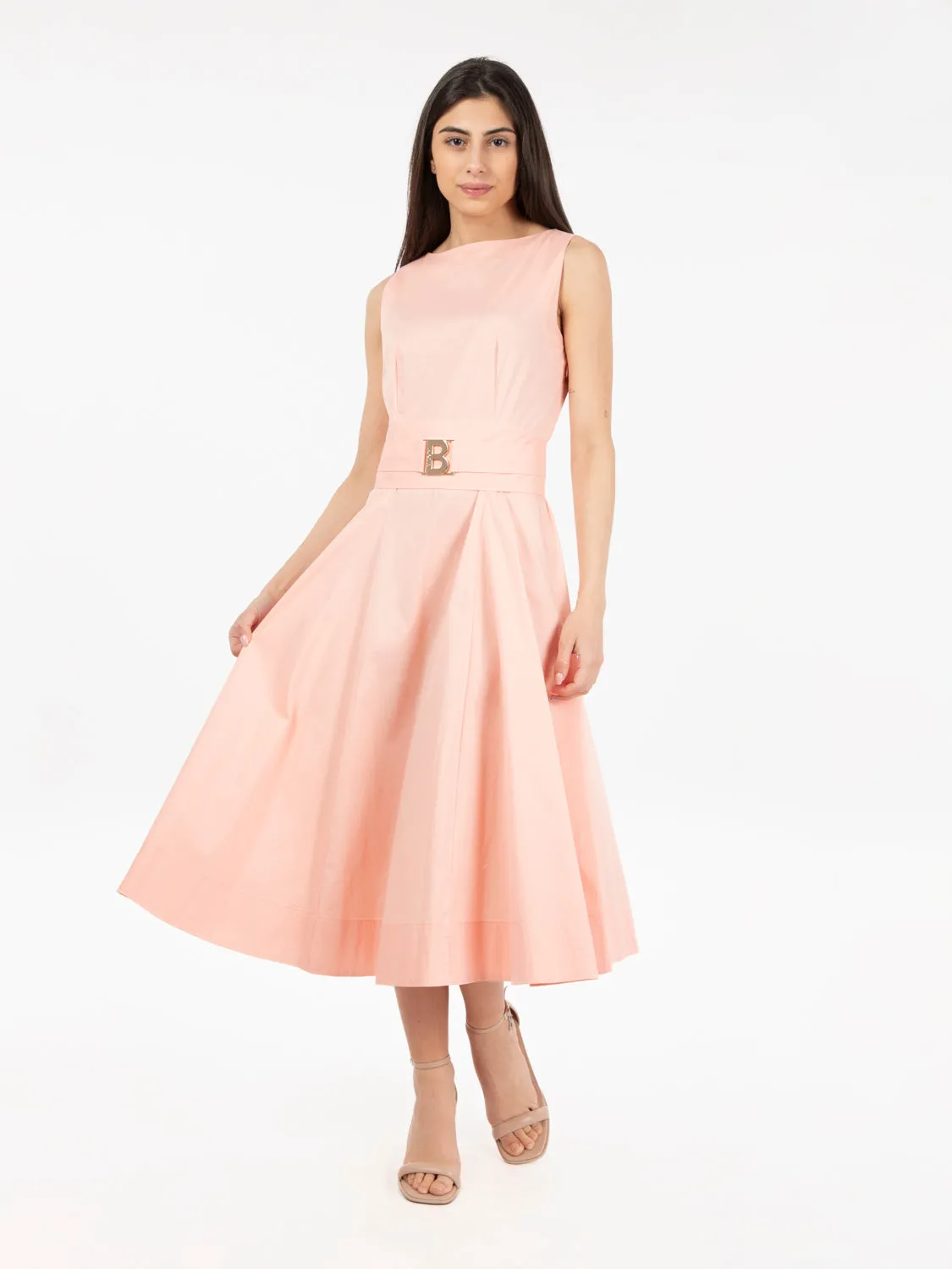 Abito midi con cintura Peach Pearl