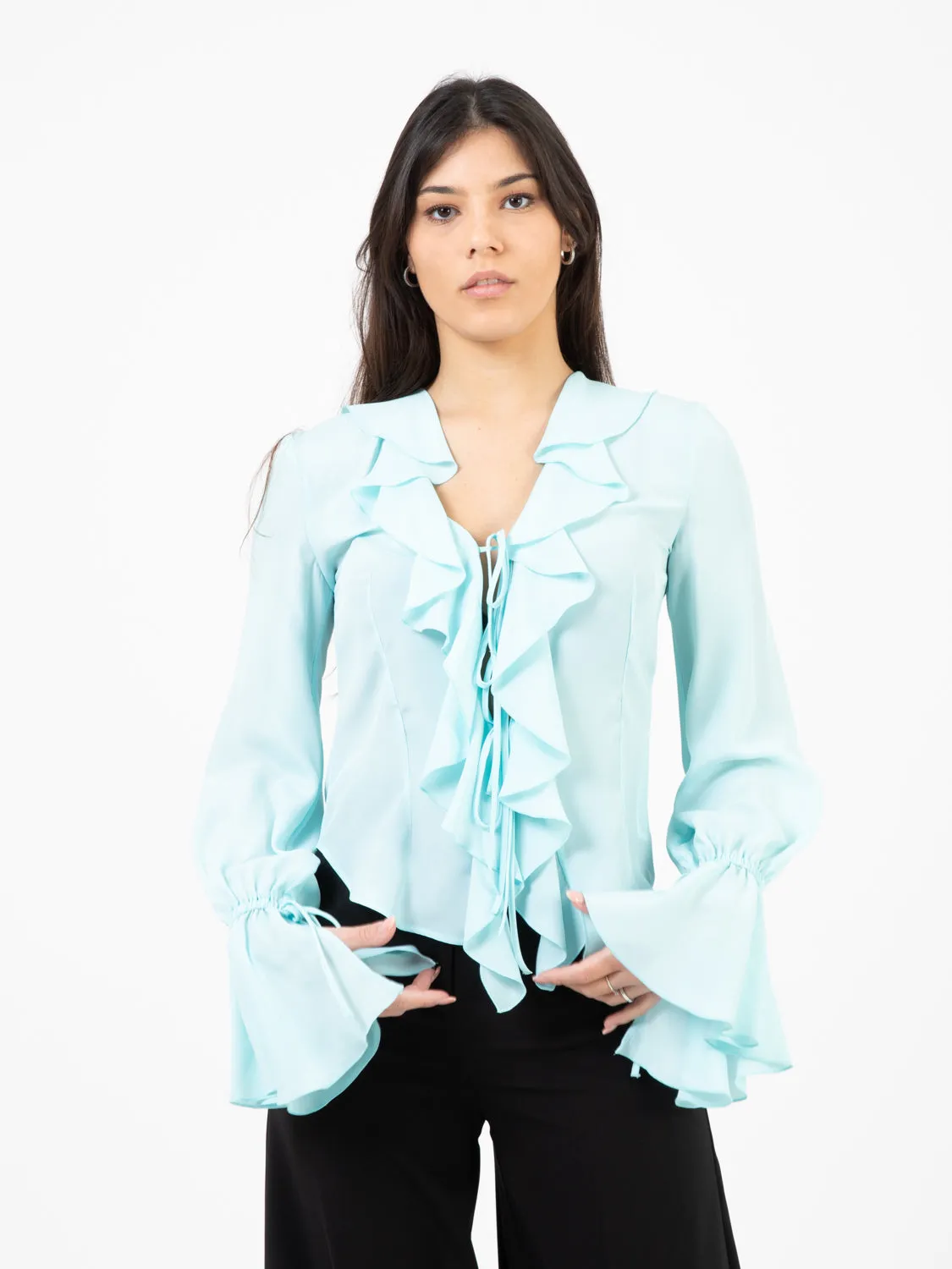 Camicia con volant goutte