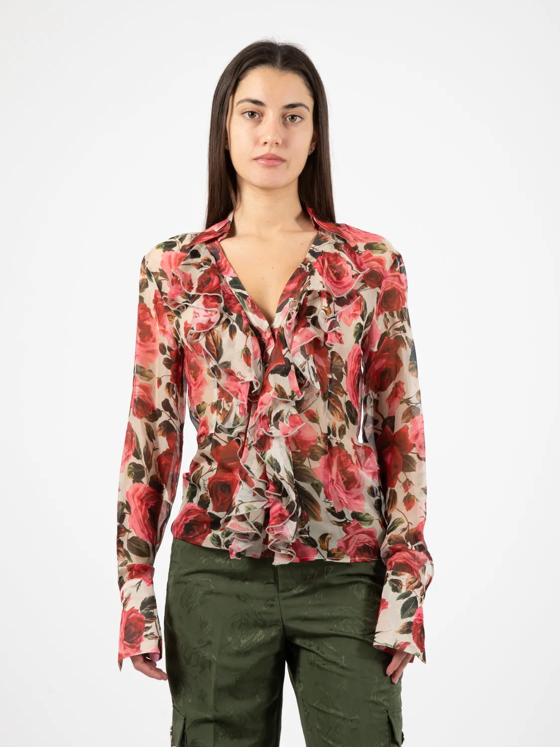 Camicia deep roses multicolor