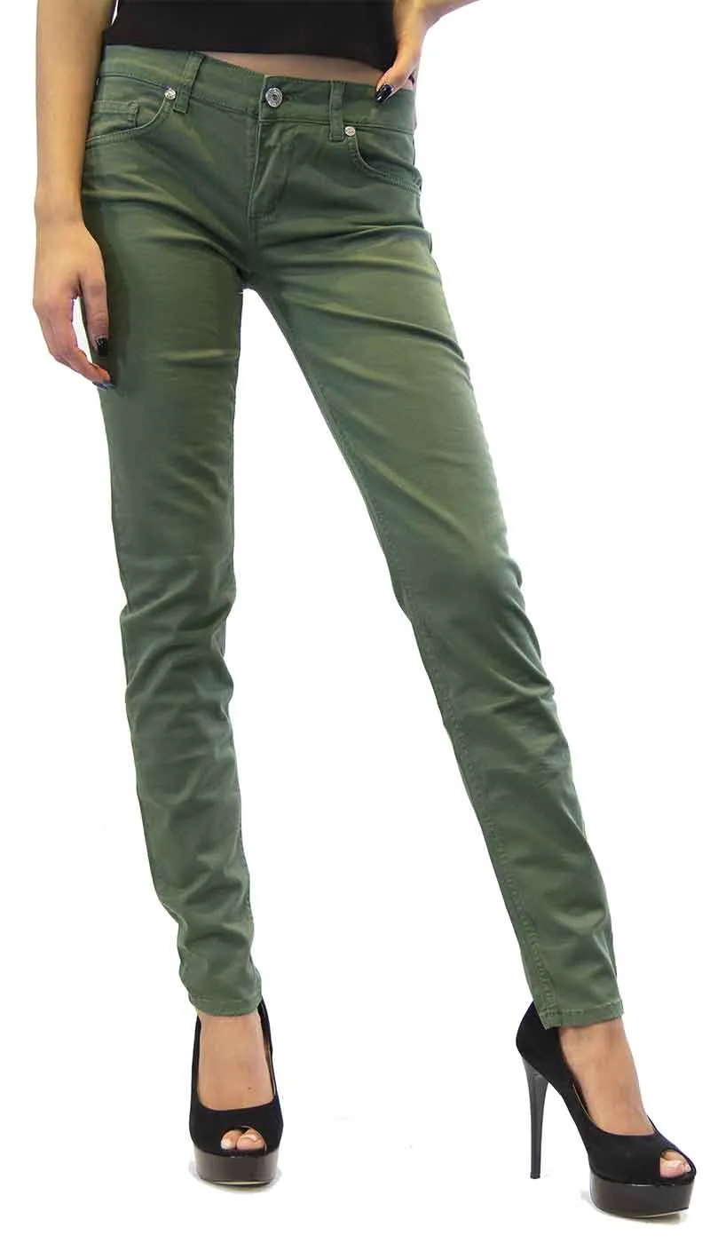 Blugirl Pantalone donna Folies verde in cotone a sigaretta.