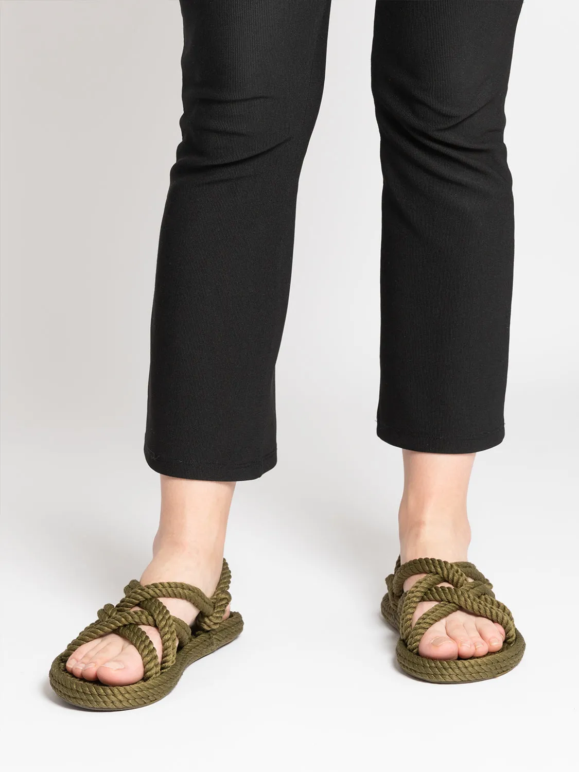 Sandali Bodrum khaki in corda