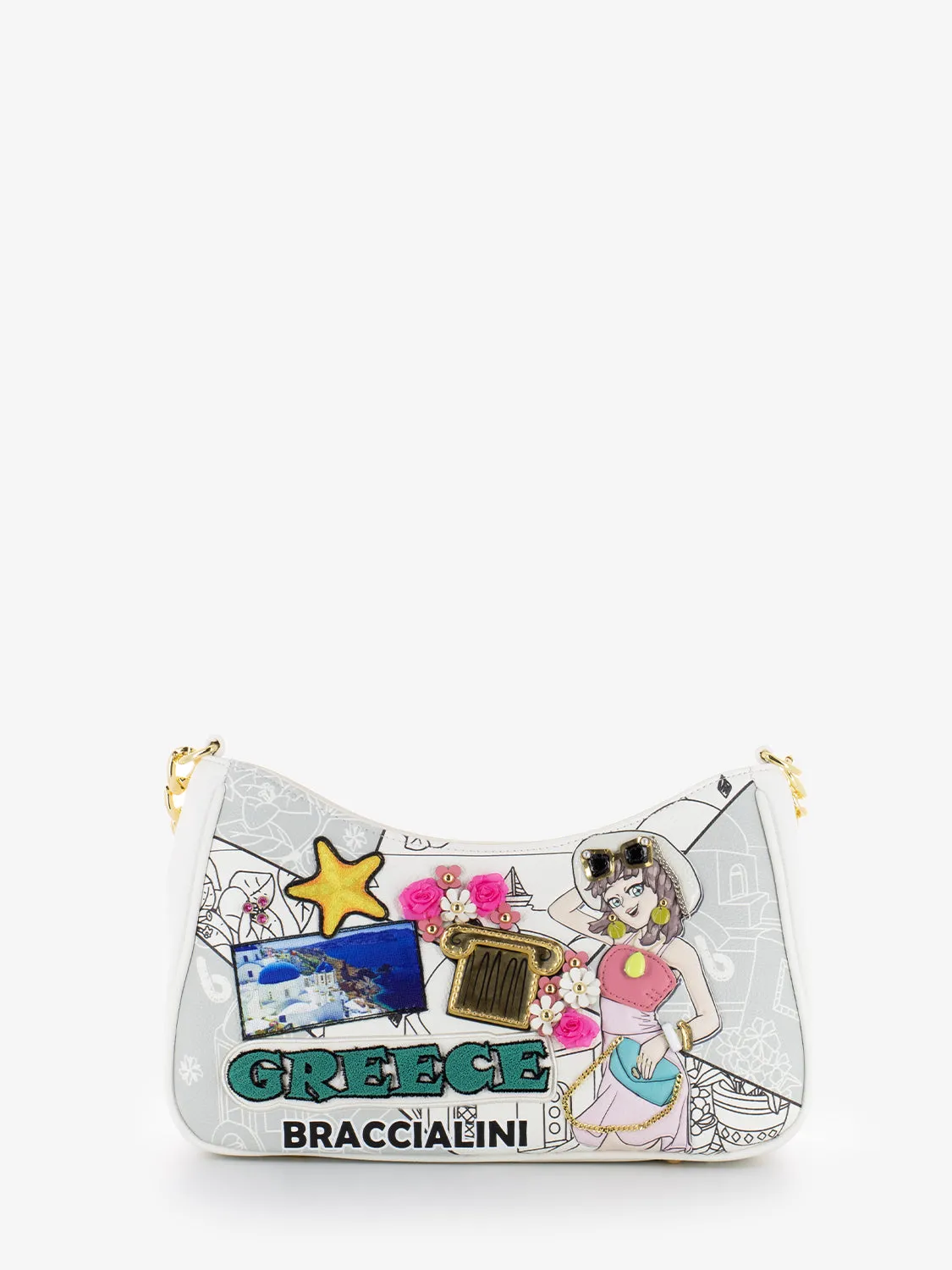 Borsa crossbody Cartoline bianca