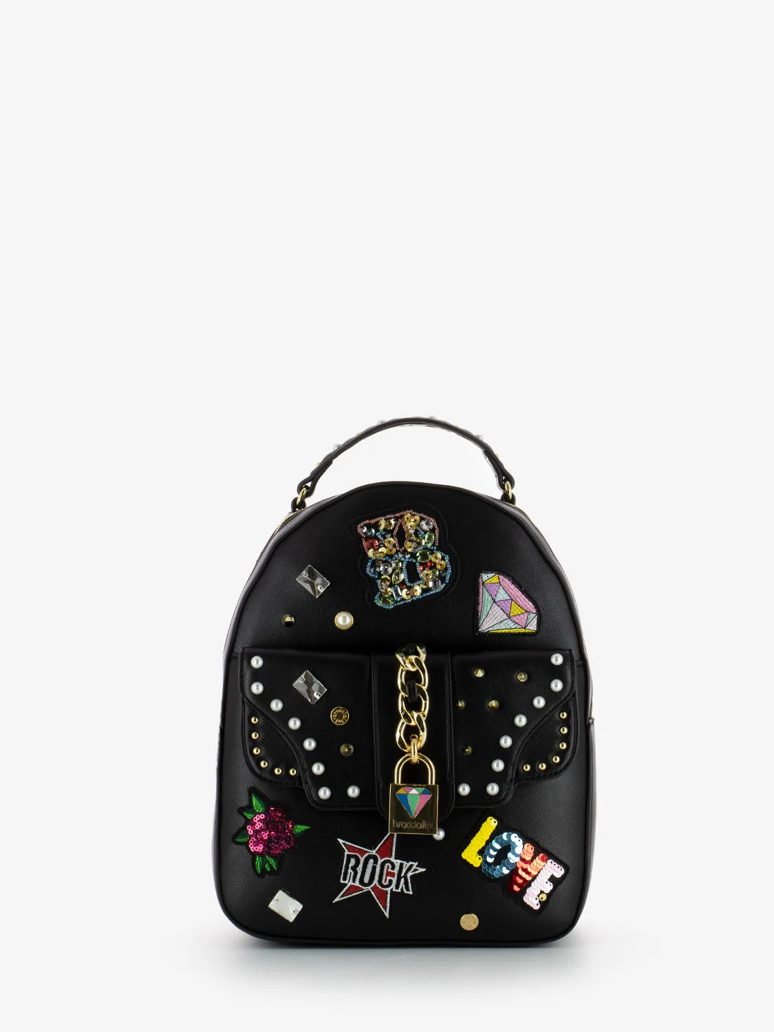 Zaino Shopping rock con applicazioni nero