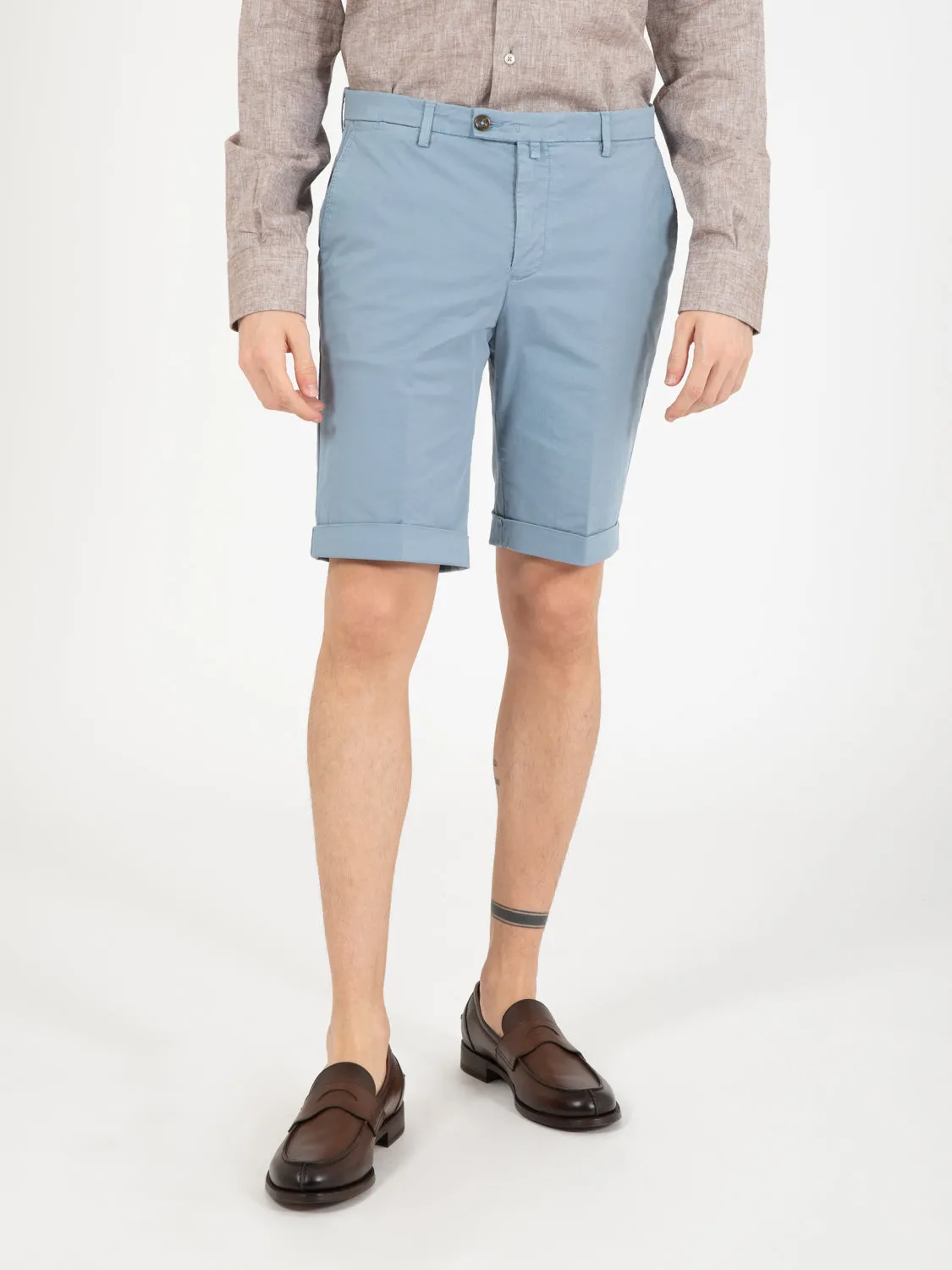 Bermuda in cotone azzurro