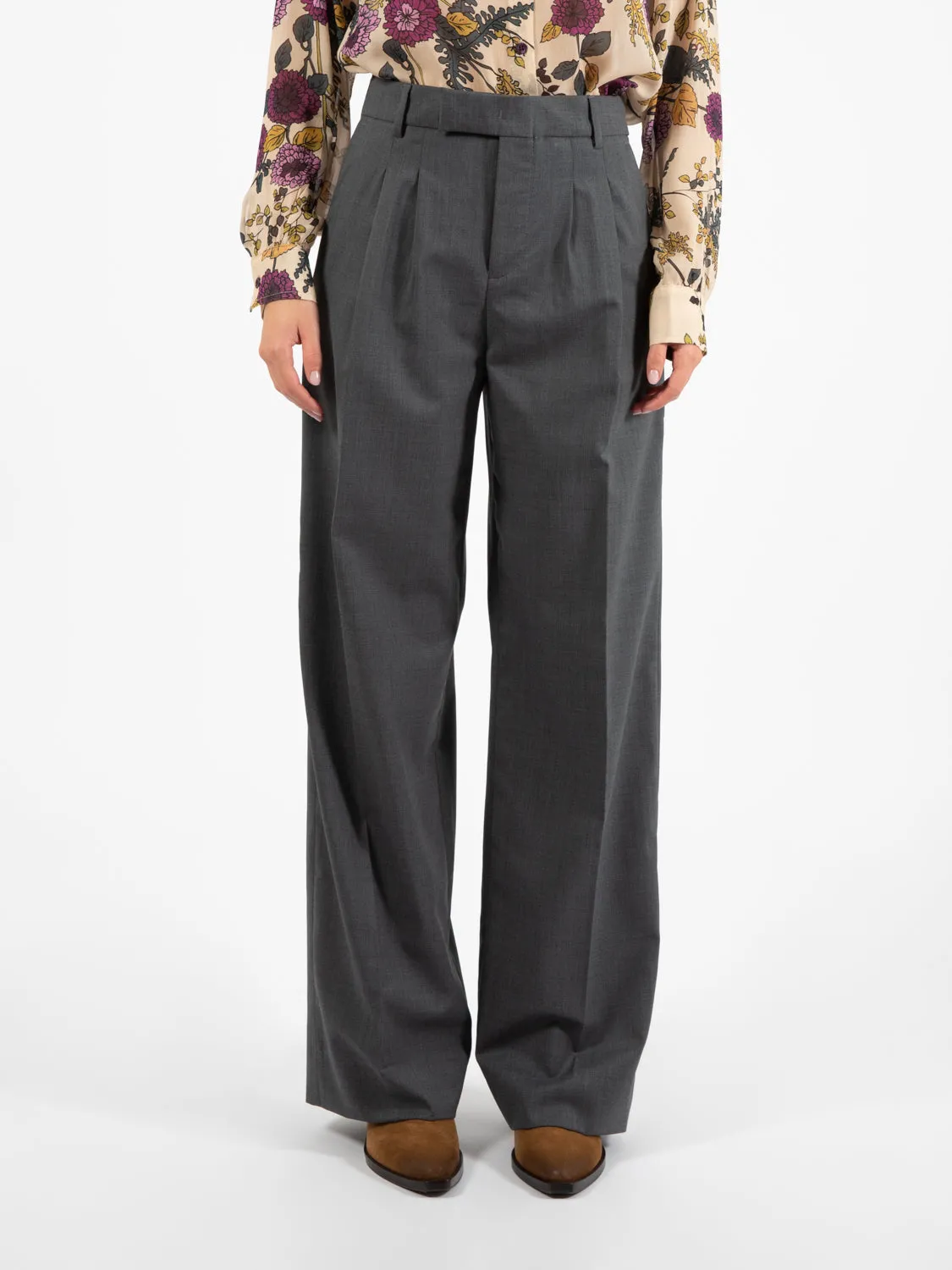 Pantalone a palazzo grigio medio