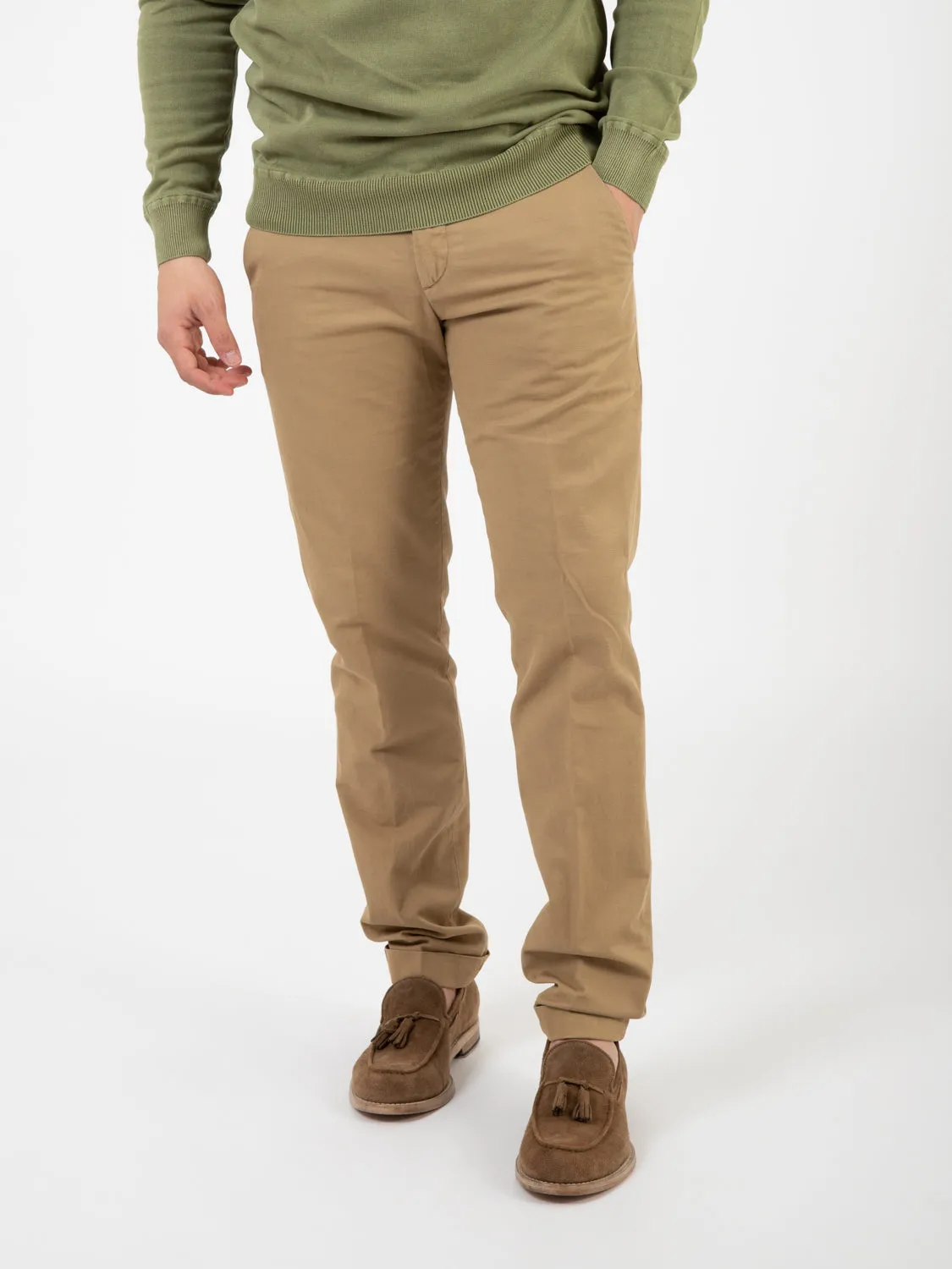 Pantaloni BG03 lino/cotone nocciola