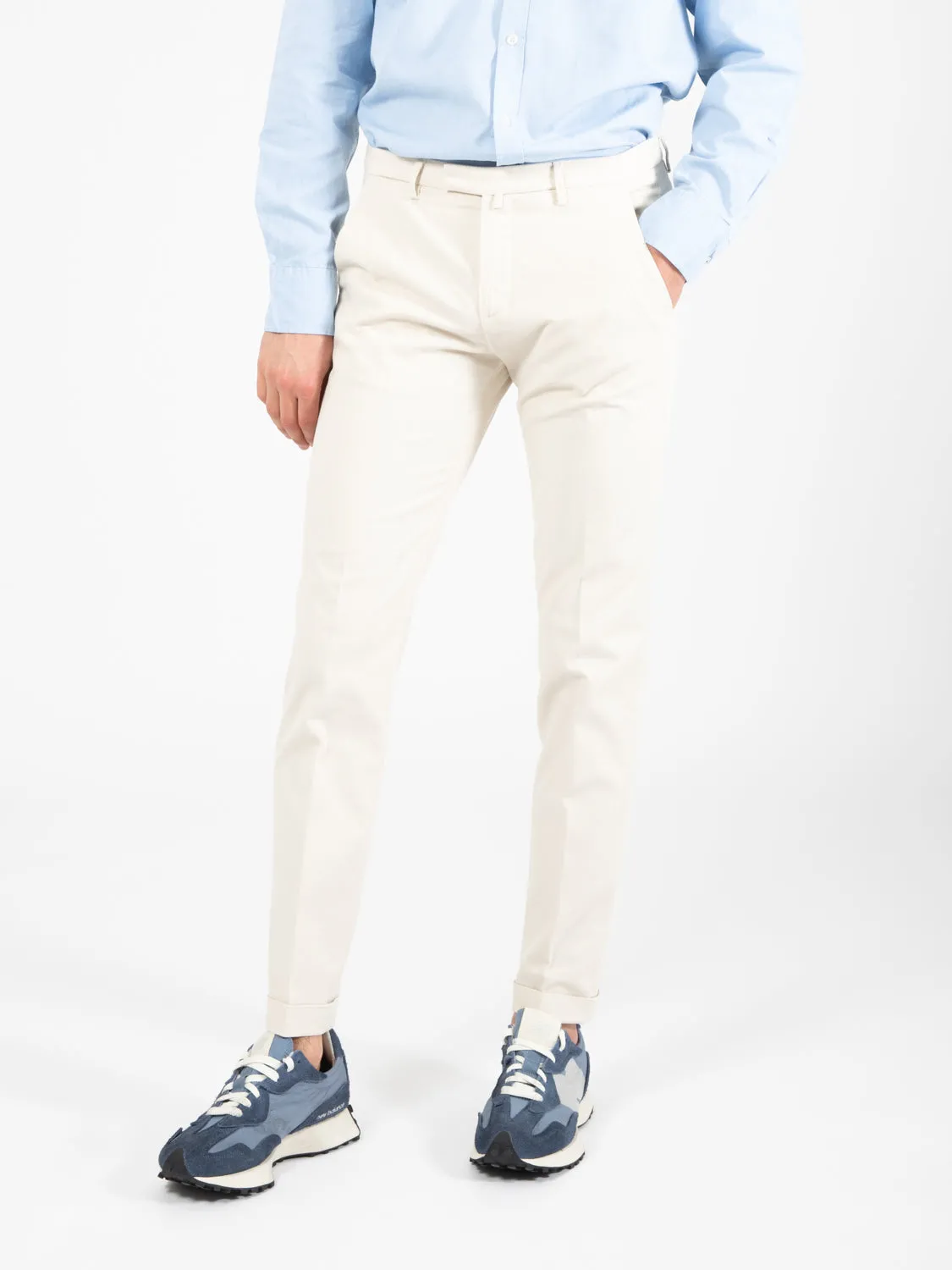 Pantaloni BG03 nido d'ape panna