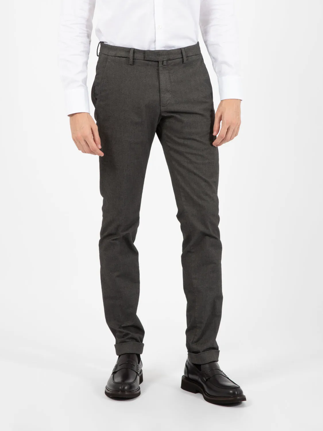 Pantaloni effetto denim verde/grigio