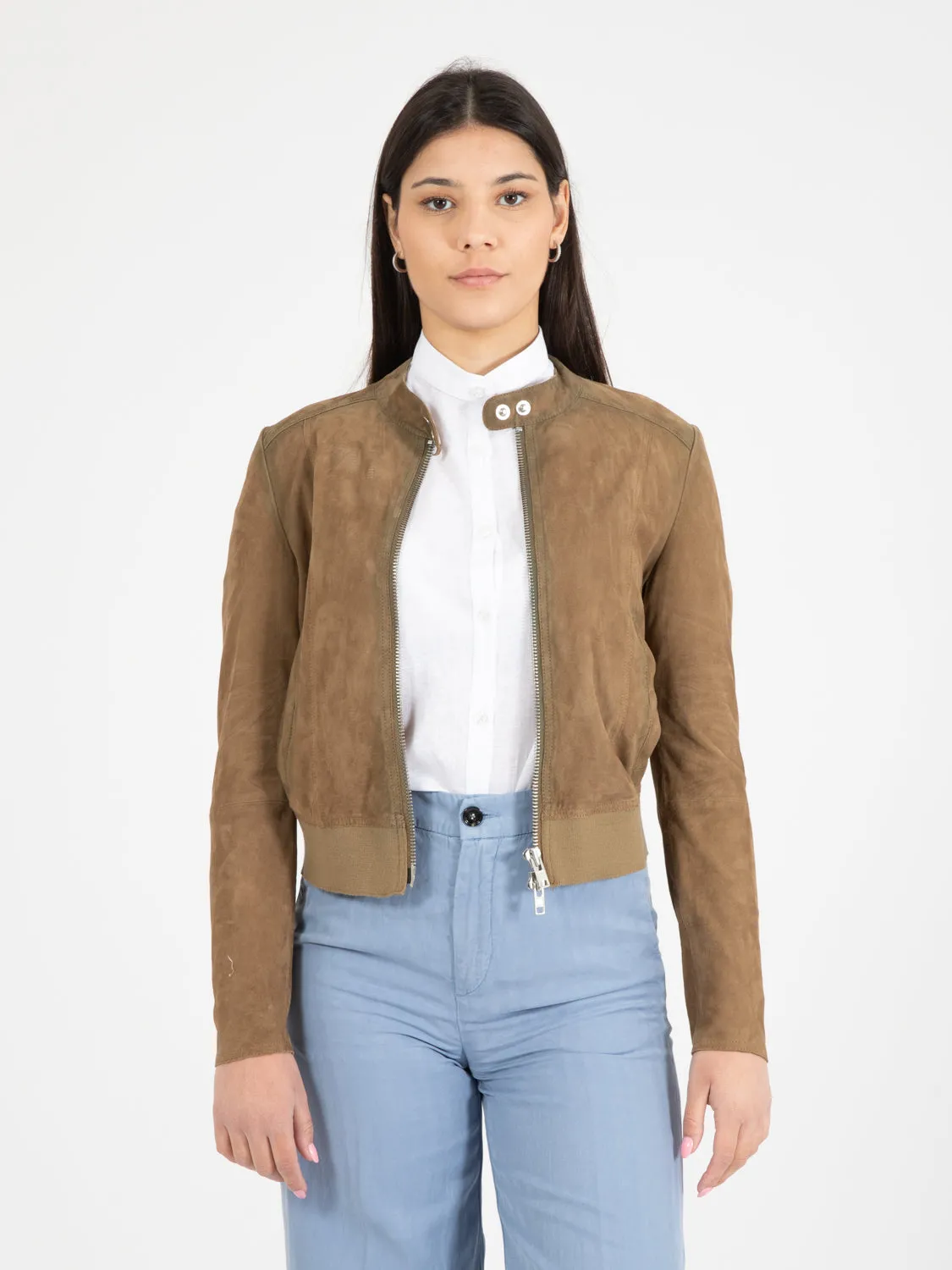 Bomber camoscio sporcato nube