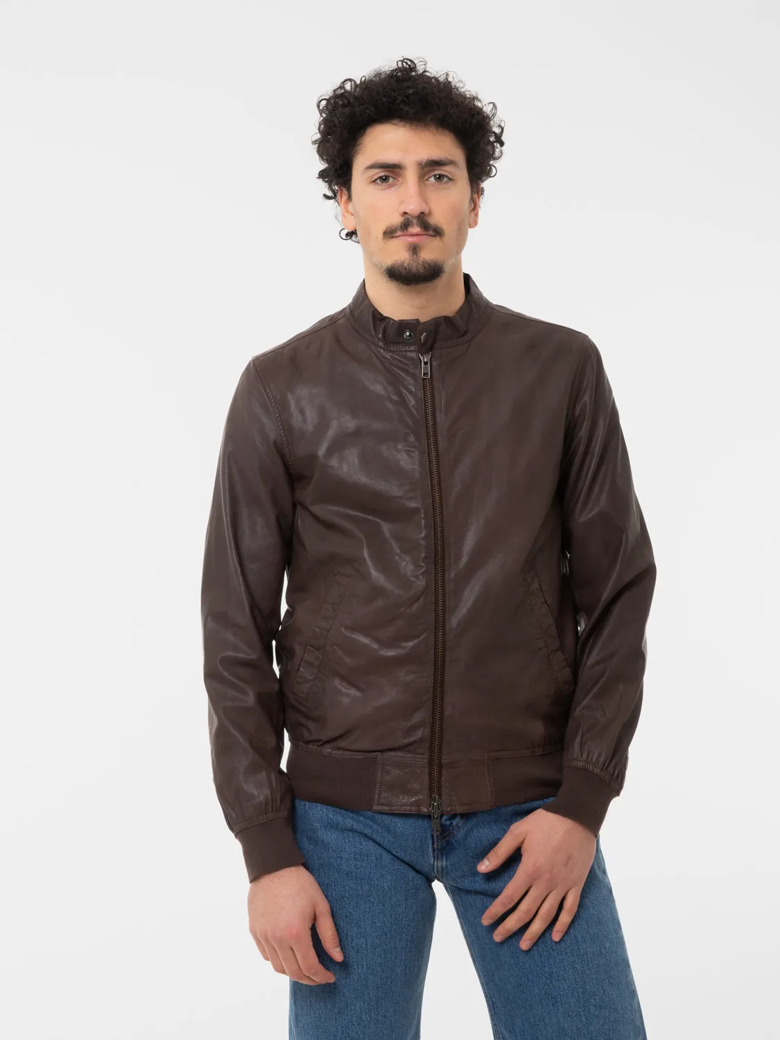 Bomber in nappa fondente