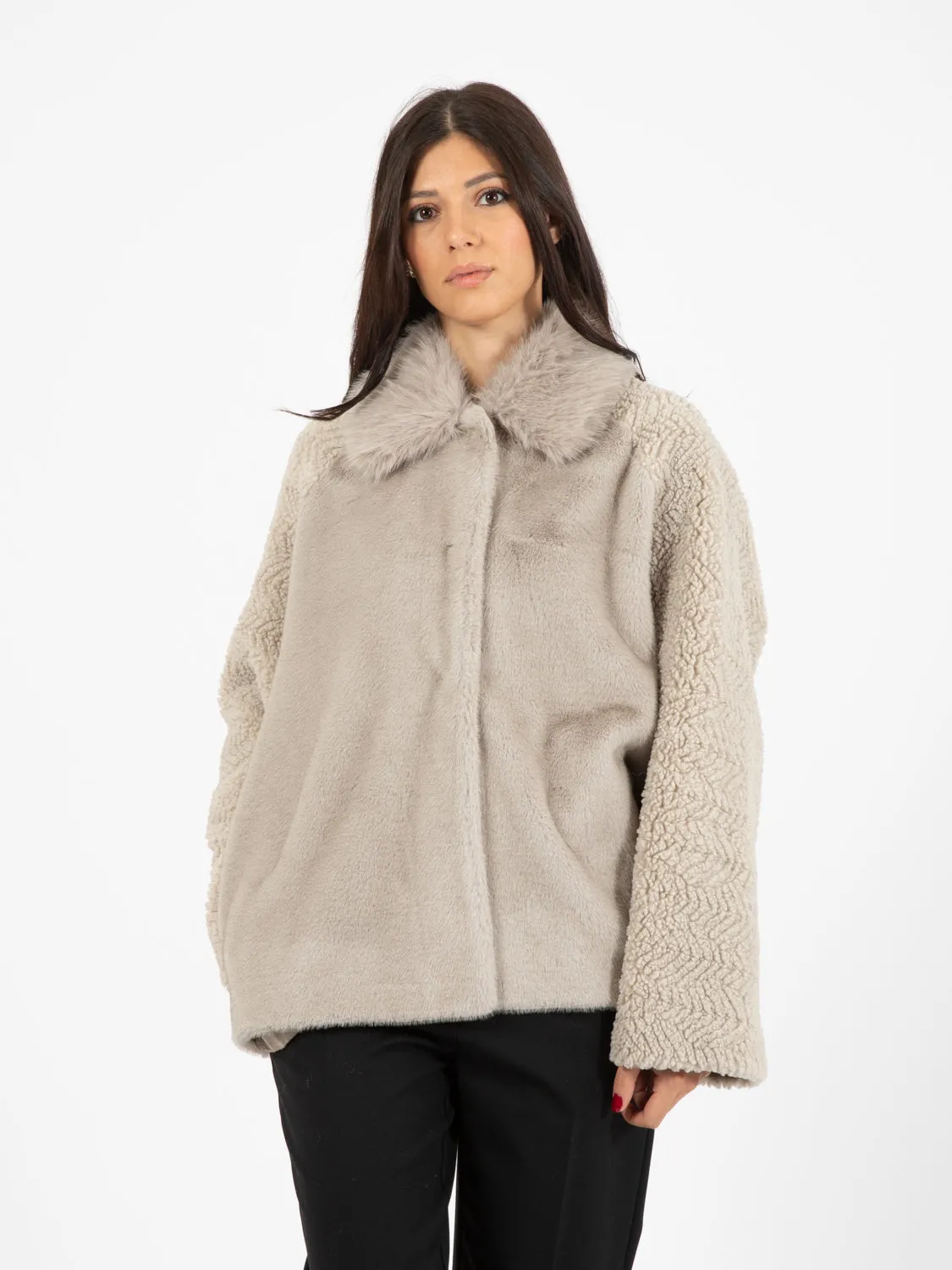 Giacca in ecopelliccia over ghiaccio