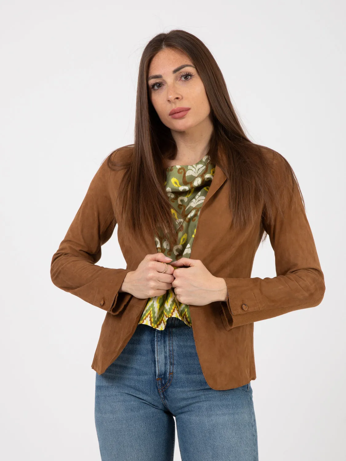 Giacche in camoscio nocciola