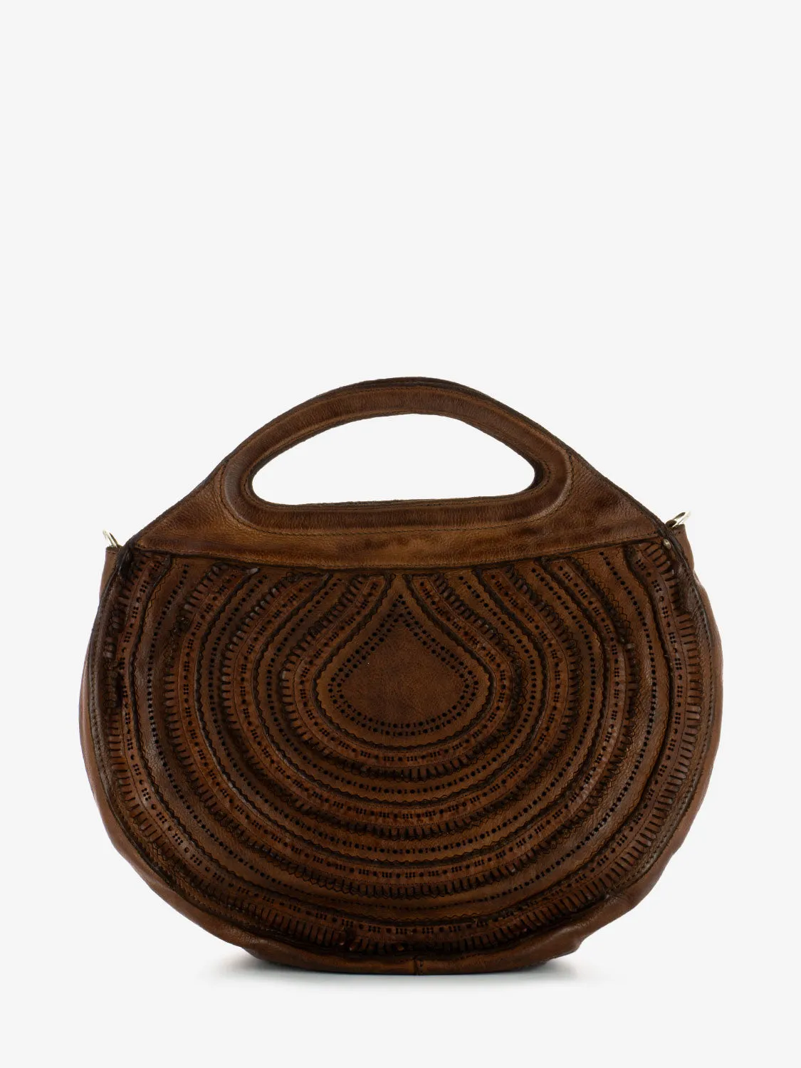 Borsa a mano laser Edera cognac