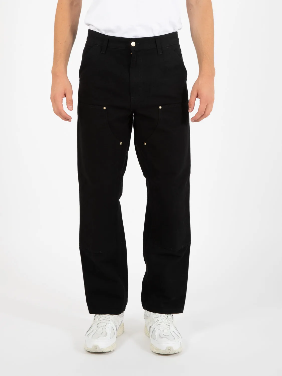 Double knee pant black rinsed