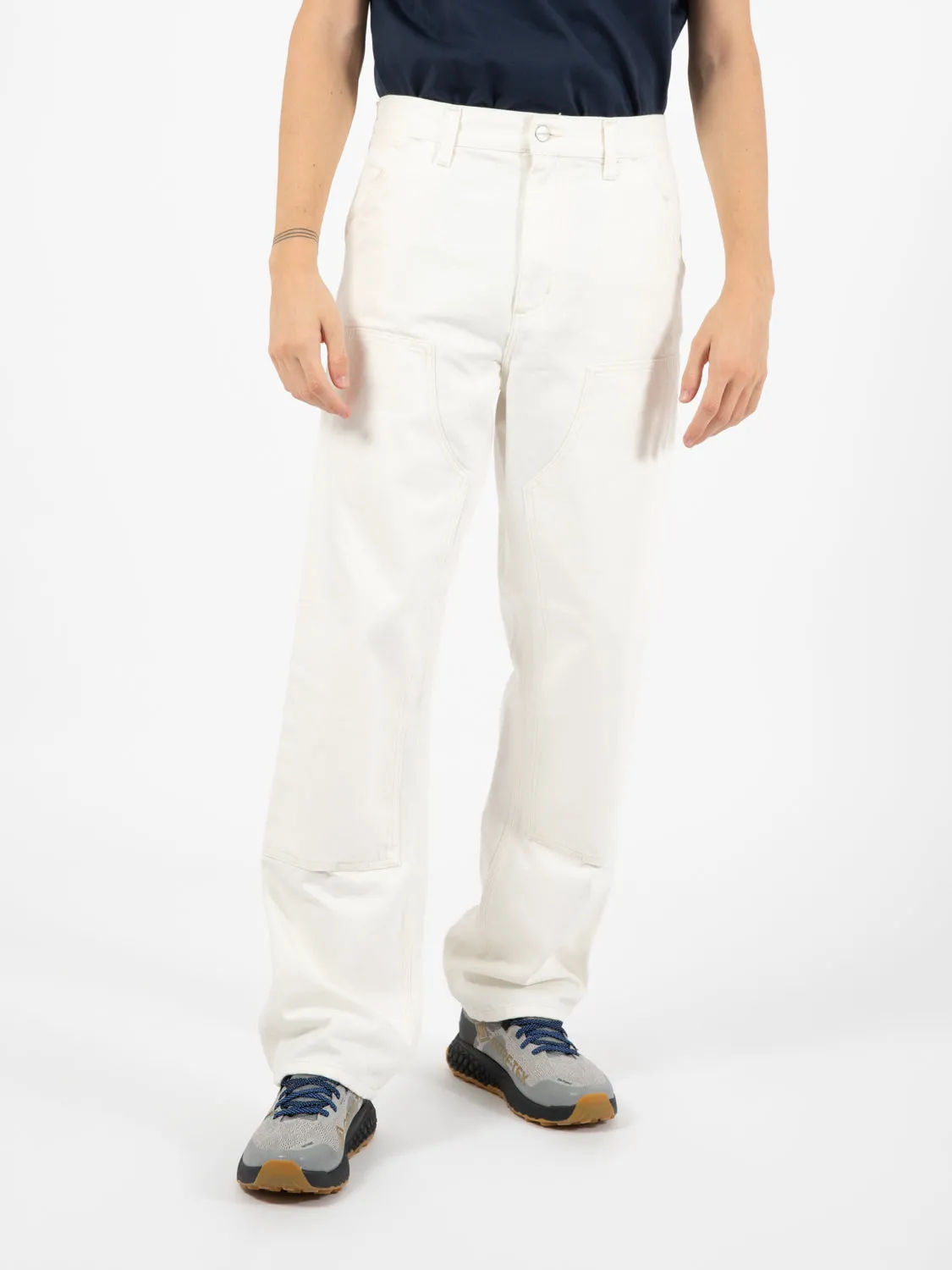 Double Knee Pant White Rinsed