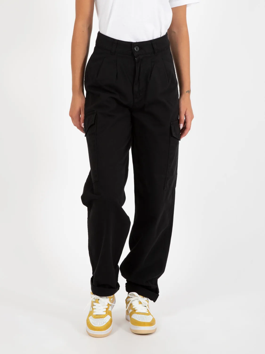 W’ Collins Pant black garment dyed