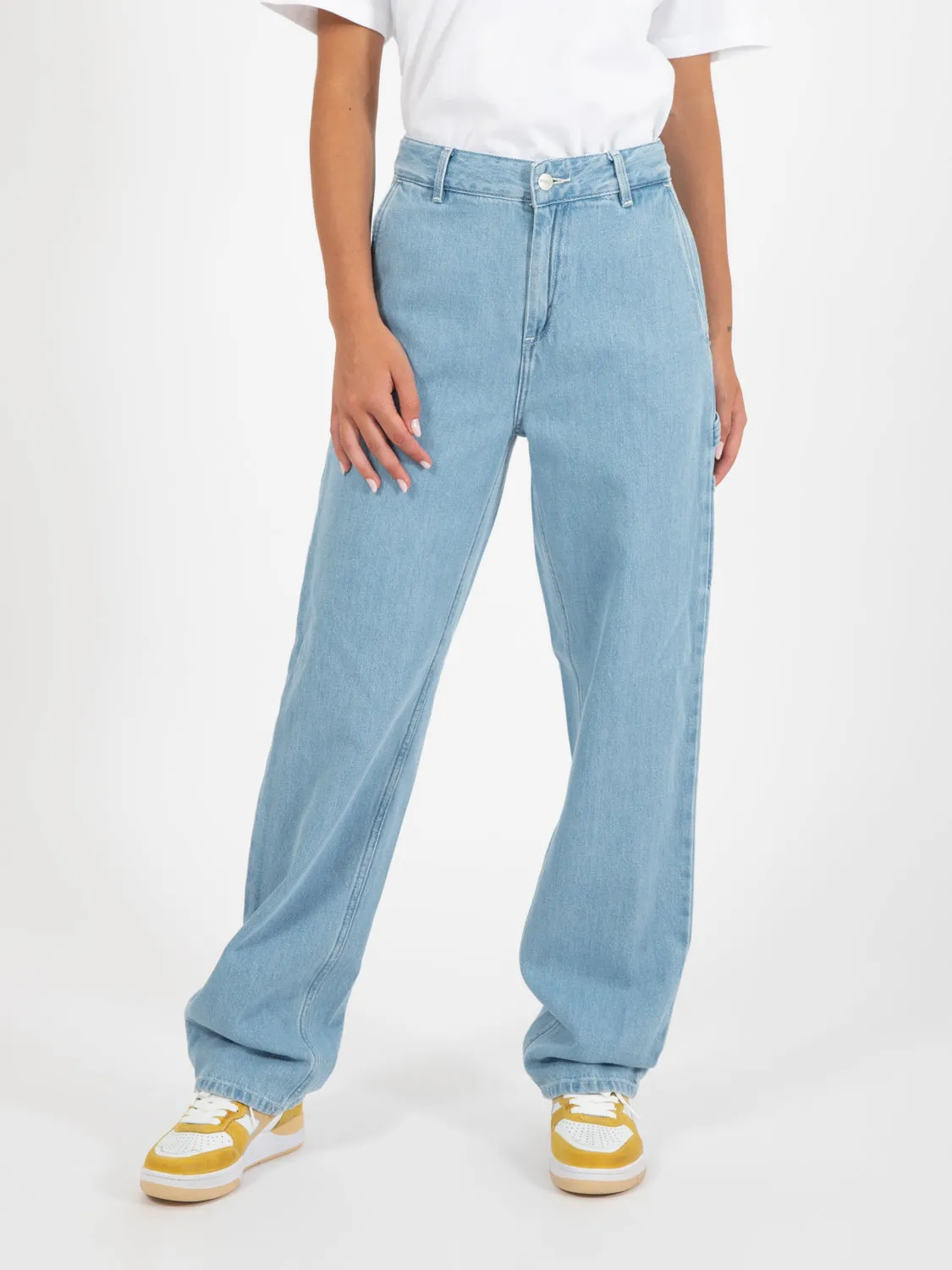 W' Pierce Pant Straight Blue Stone Bleached