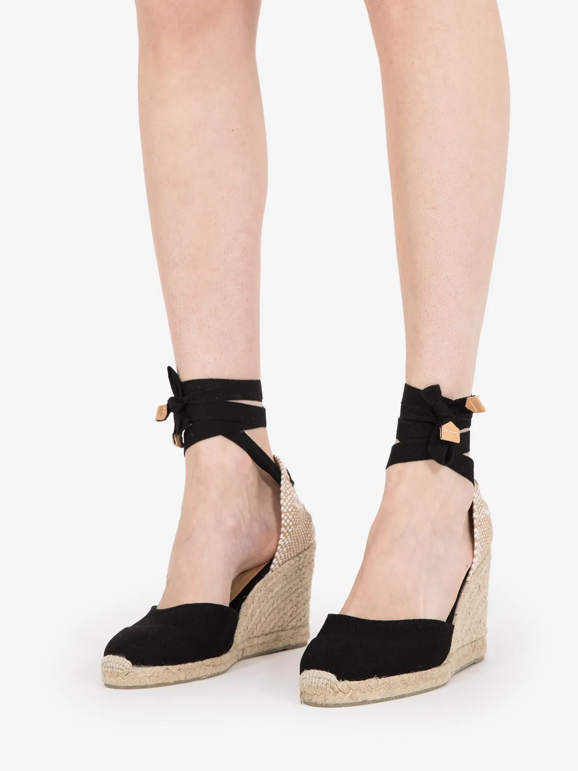 Espadrillas Carina canvas nere 90mm